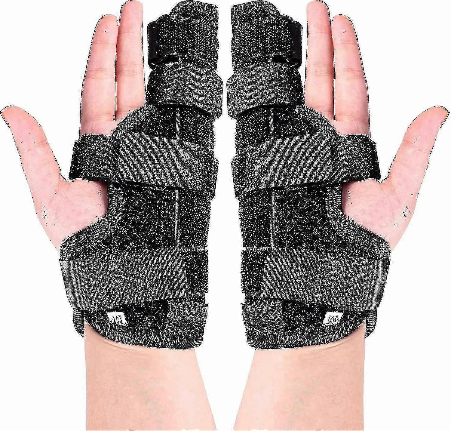 2-Pack Padded Boxer Finger Splints & Support Braces - Metacarpal Fracture Splint for Hand Injury Recovery