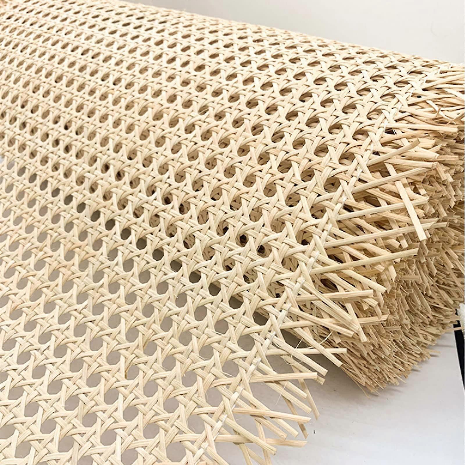 Rattan Hexagon Cane Webbing 20 Inch Width 3.3 Ft Natural Prewoven Open Mesh for Chair Caning, Cabinets, and Furniture
