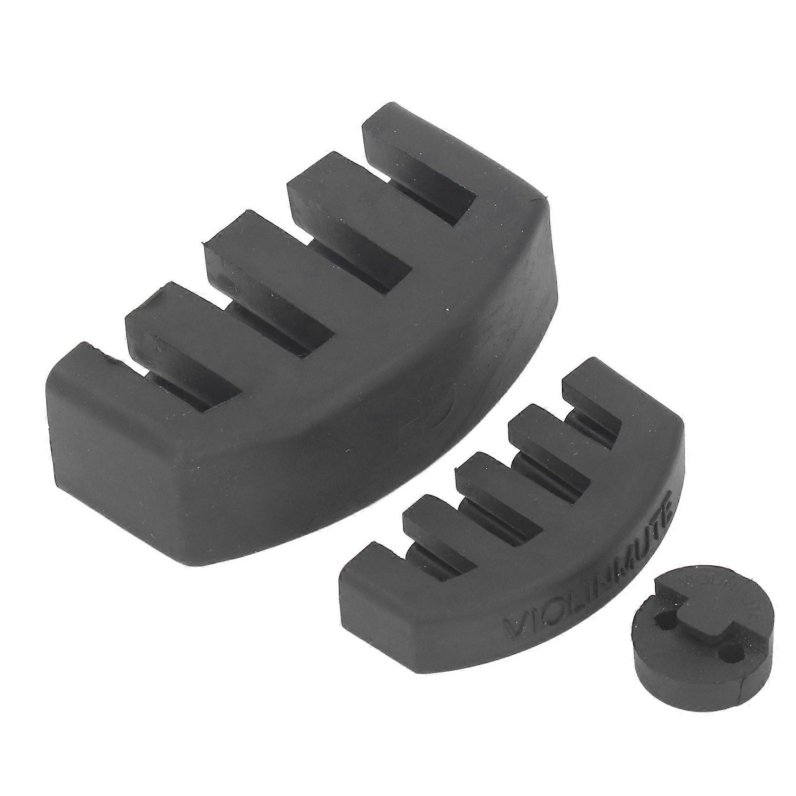 3Pcs Violin Cello Mute Set Claw Round Style Rubber Practice Silencer Soft Aging Resistant