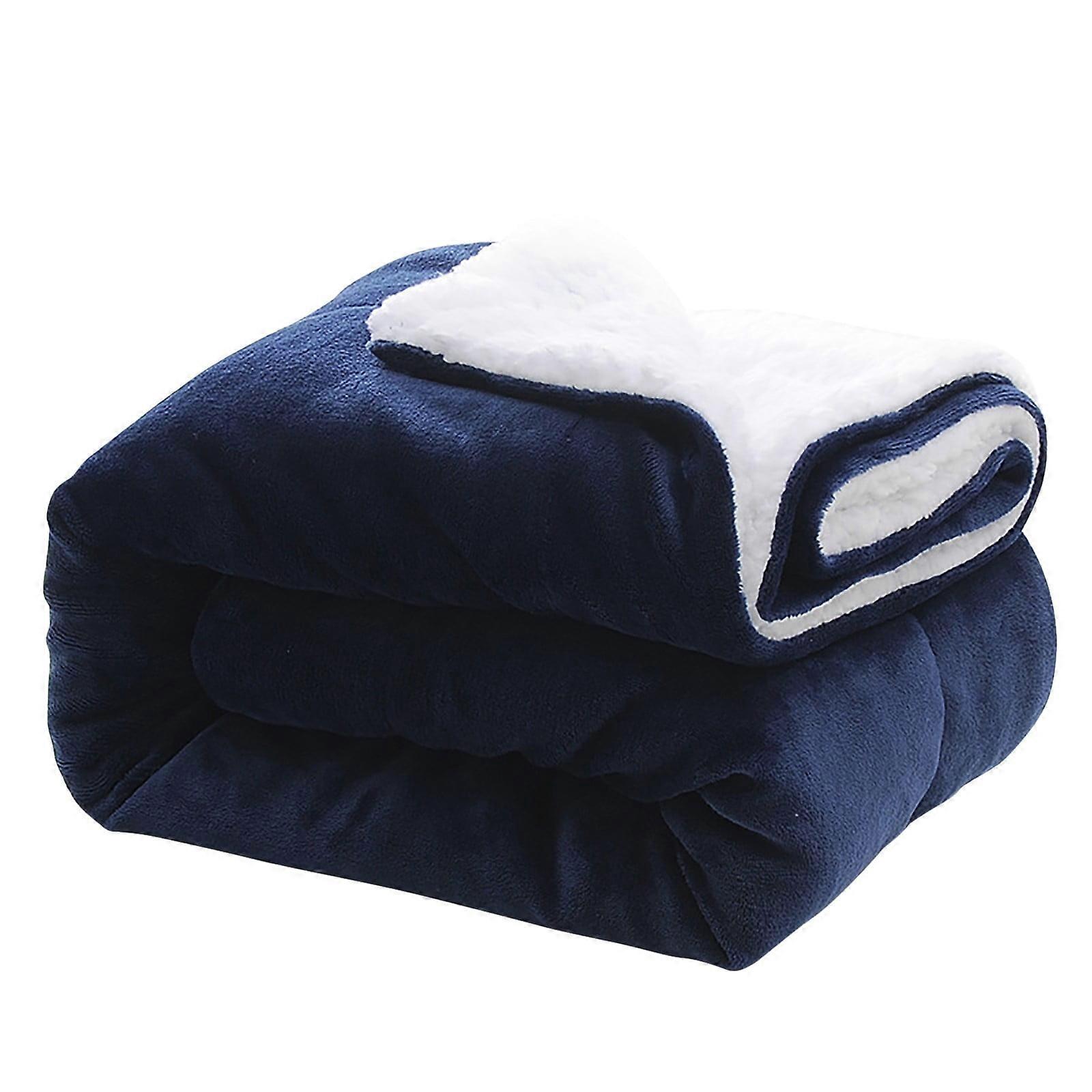Clearance! 1Pc Super Soft Navy Micro Plush Electric Heated Throw Blanket for Kids, Compatible with Home & Sofa Use