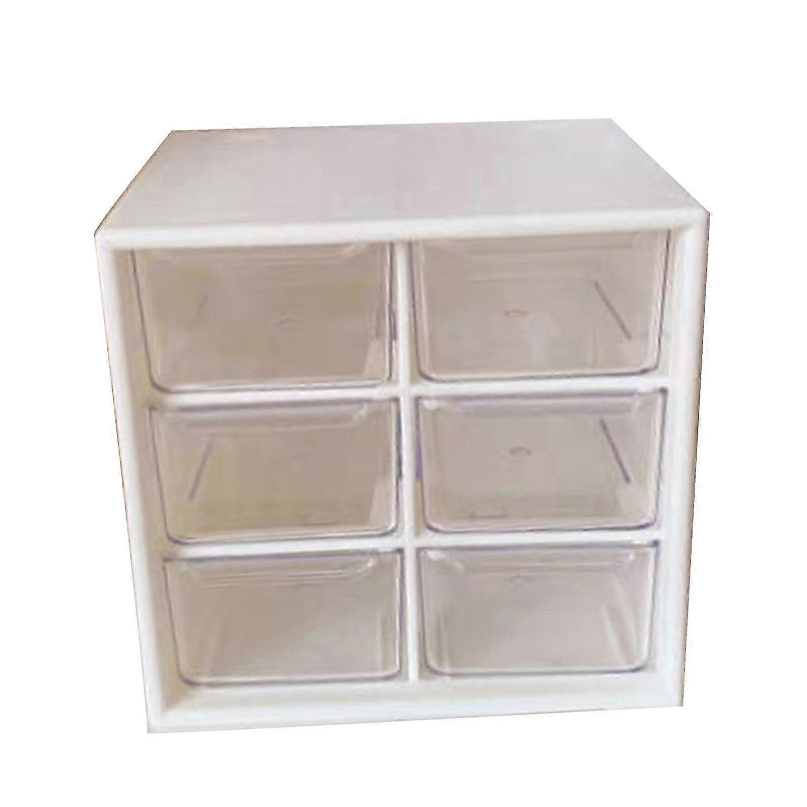 Multi-Functional 6-Tier Clear Plastic Desk Drawer Organizer Box for Cosmetics Storage