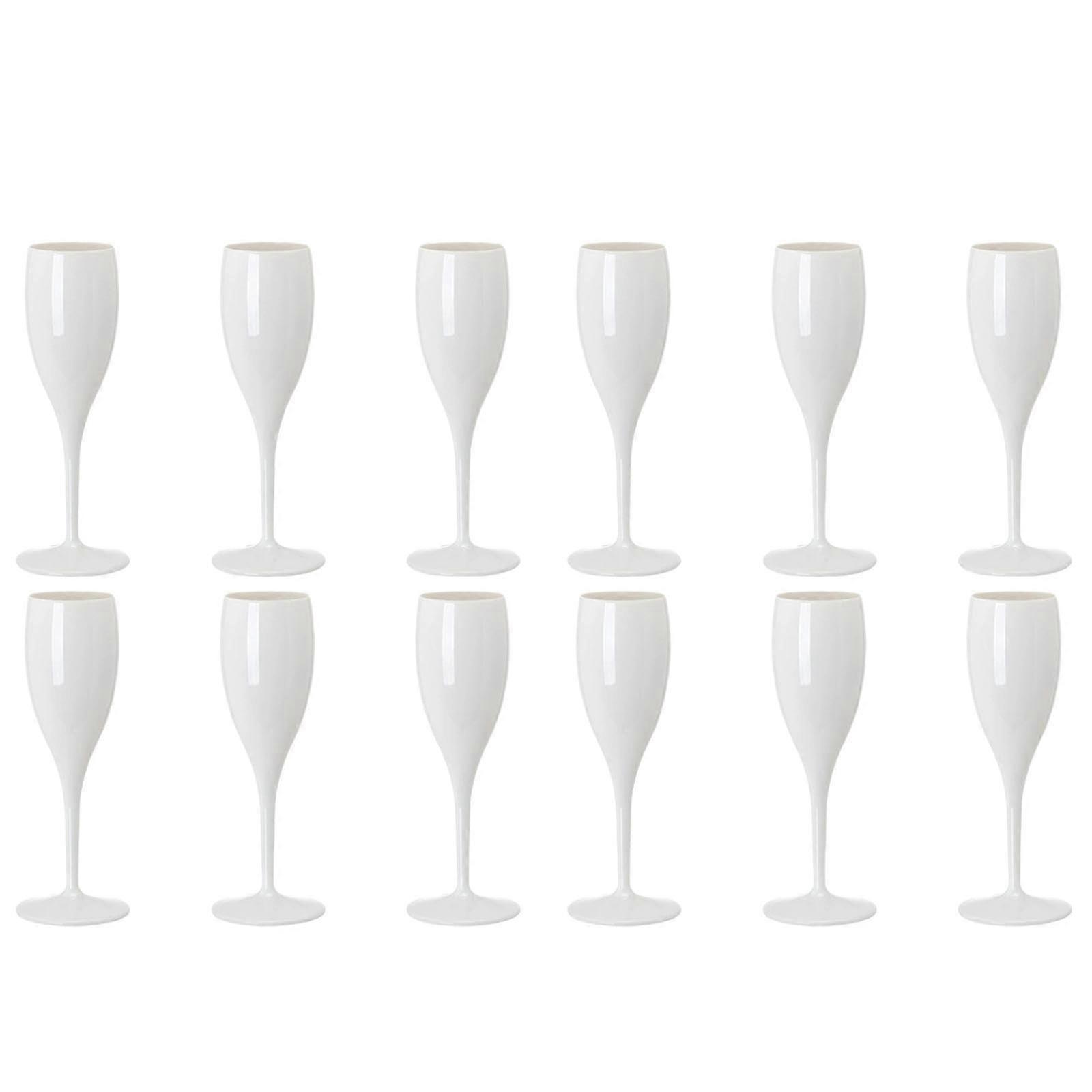 Shatterproof Champagne Flutes 180ml Unbreakable PP Glasses for Wedding, Party, Dinner Set of 12