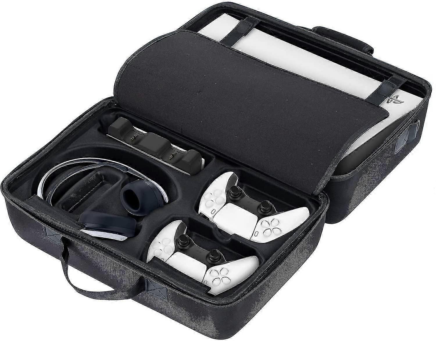 PS5控制台手提箱，防水储物袋整理器重型保护盖硬壳，用于您最喜爱的游戏机，小配件