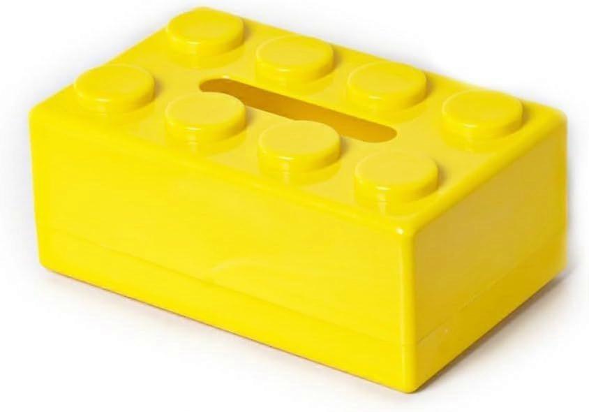 Creative tissue box made from building blocks, suitable for the bathroom and office, organize your tissues in style (yellow)