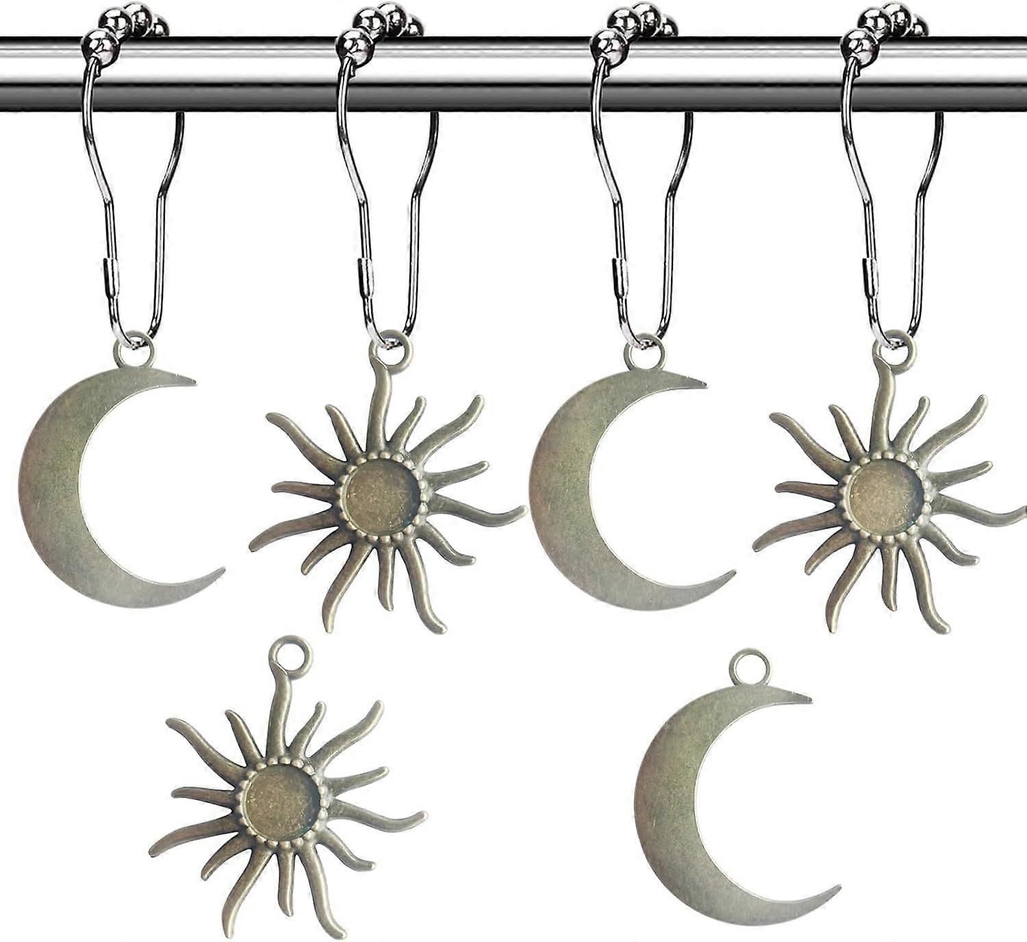 Sun Moon Celestial Shower Curtain Hooks - Mid Century
