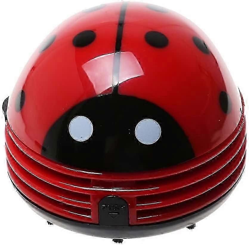 Electric Mini Desktop Vacuum Cleaner Vacuum Cleaner Ladybug Pattern - Red