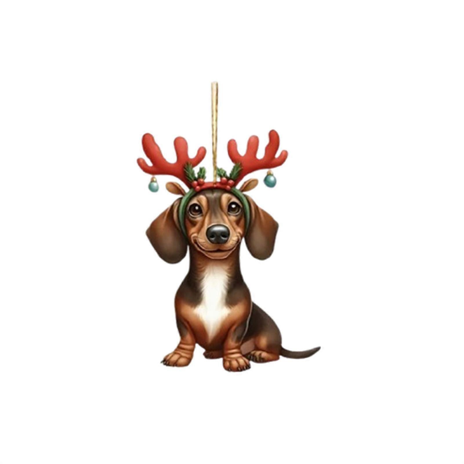 christmas tree Brown Flat Car Pendant Christmas Dog Pendant Christmas Tree Decoration Car Ornaments