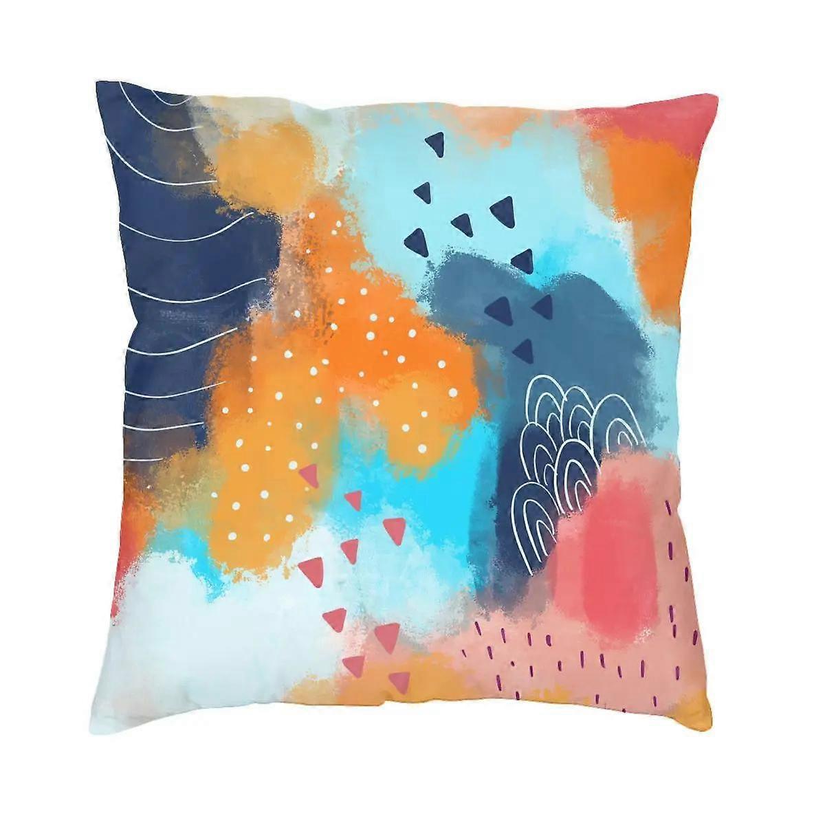 Abstract Colorful Plants Pillowcase Soft Polyester Cushion Cover Decorations Pillow Case Cover Chair Square X