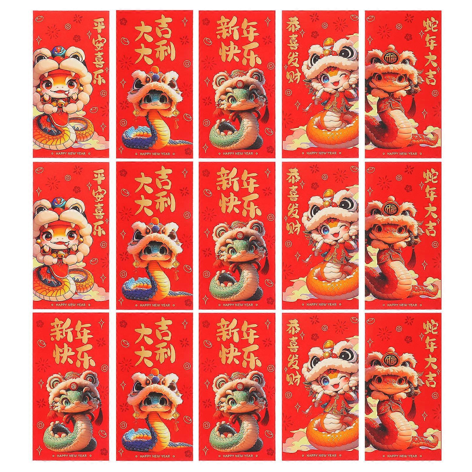 Chinese Red Envelopes for New Year 20Pcs Snake Year Lunar Hongbao Set