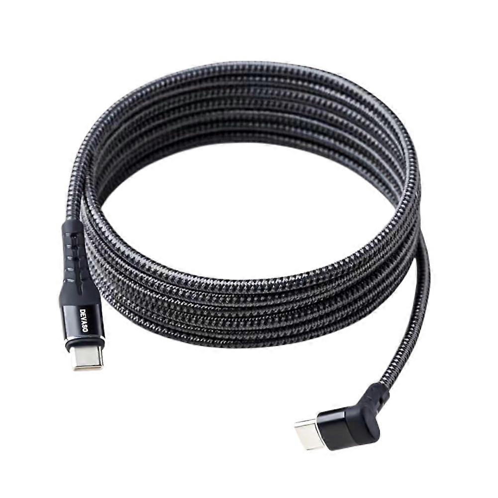 jixopn Elbow Data Wire Type C/USB To Type C Games Console Charging Cable 480Mbps Prevent-breakage Replacement for Steam Deck