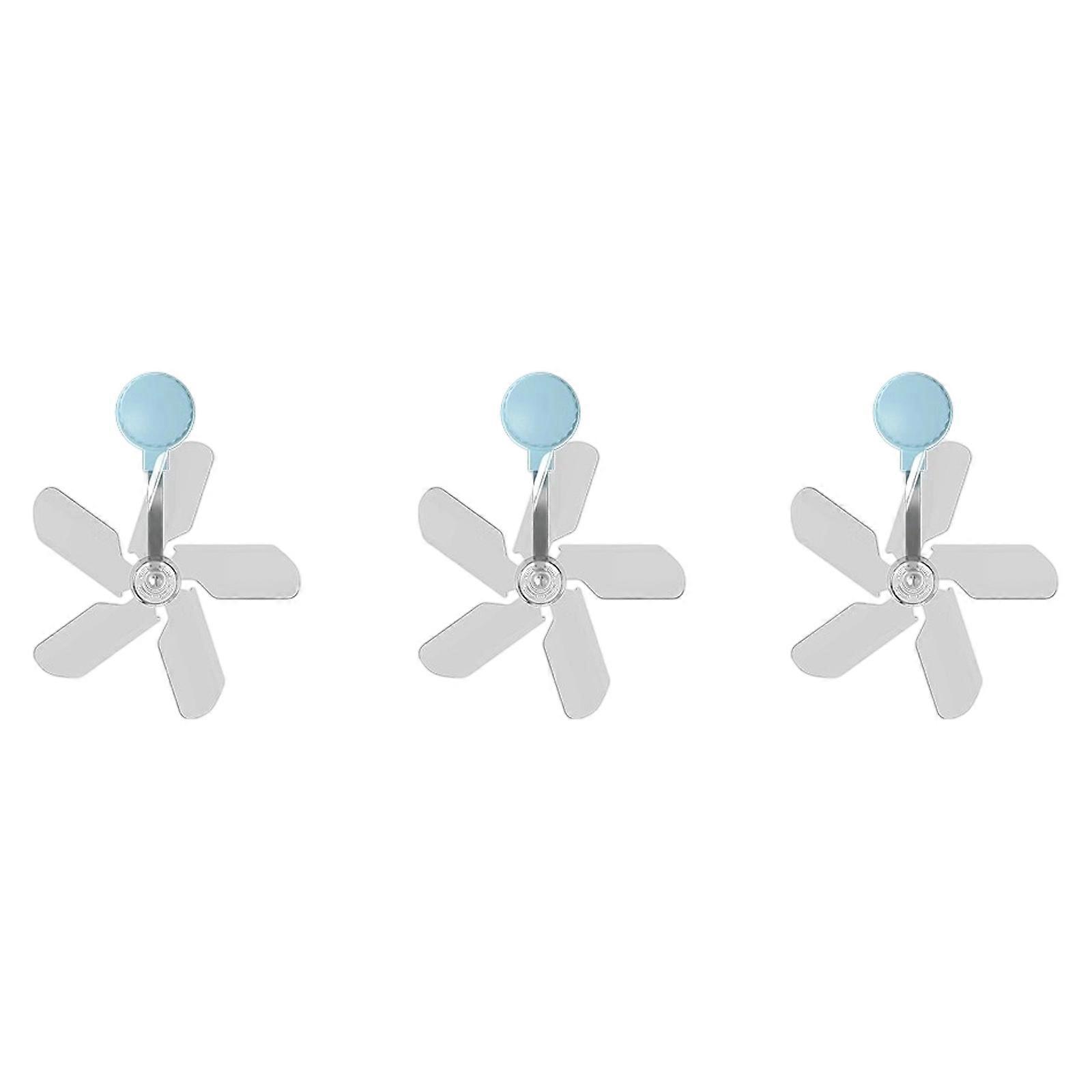 3Pcs Wall Mounted Conditioning Guide Fan Adjustable Windmill Shaped Air Conditioner Ventilator Cover Anti Direct Blowing  Sky blue