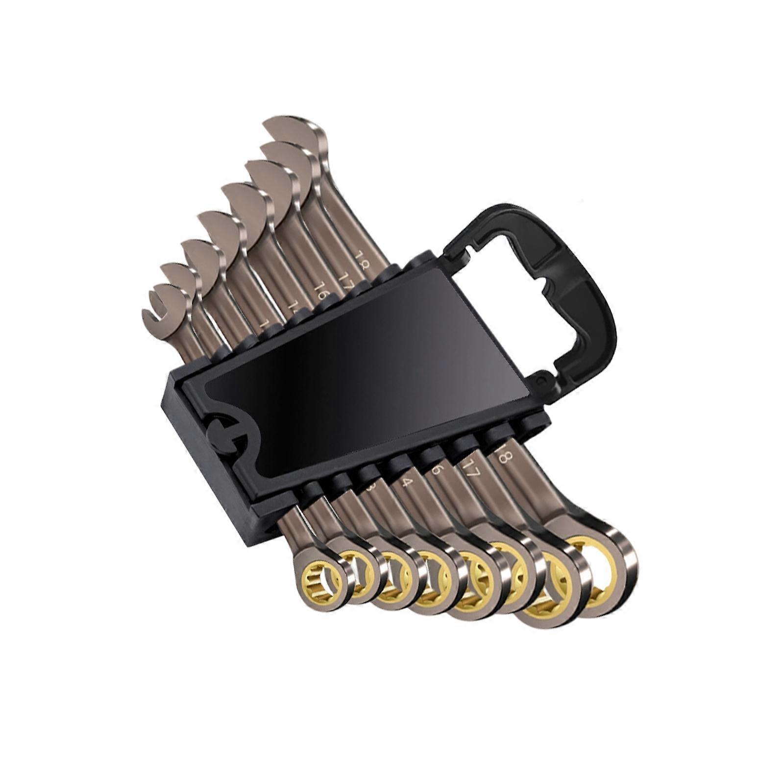 Bidirectional Ratcheting Wrench Set With Compactly Design Metric Ratchet Wrenches For Mechanical Assembly And Home Use Multicolor