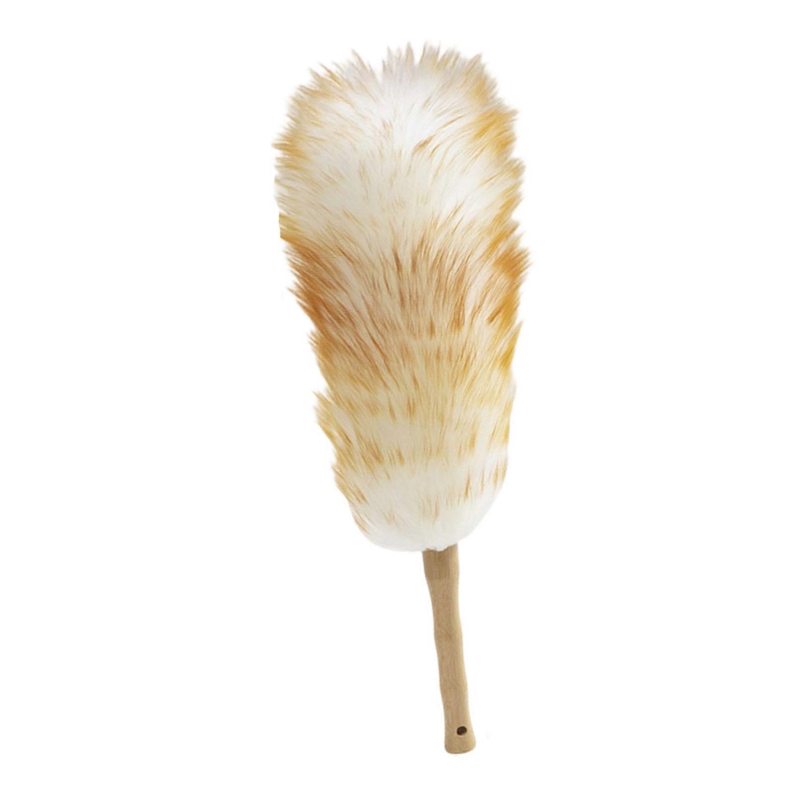 Duster Tool With Bamboos Handle And Thickened Wool For Home Ceiling Cleaning Car Interior Care And Electronics Device Multicolor