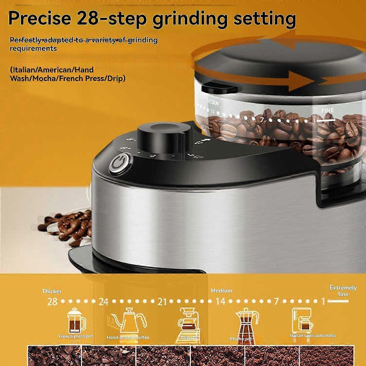 Automatic Burr Coffee Grinder 200W Electric Coffee Bean Grinder with 28 Precise Grind Settings Stai
