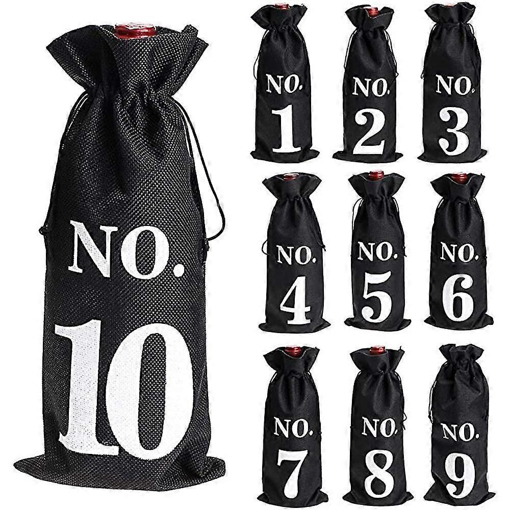 1 To 10 Burlap Wine Bags Blind Tasting Drawstring Drawstring Pocket Wine Bottle Sleeves