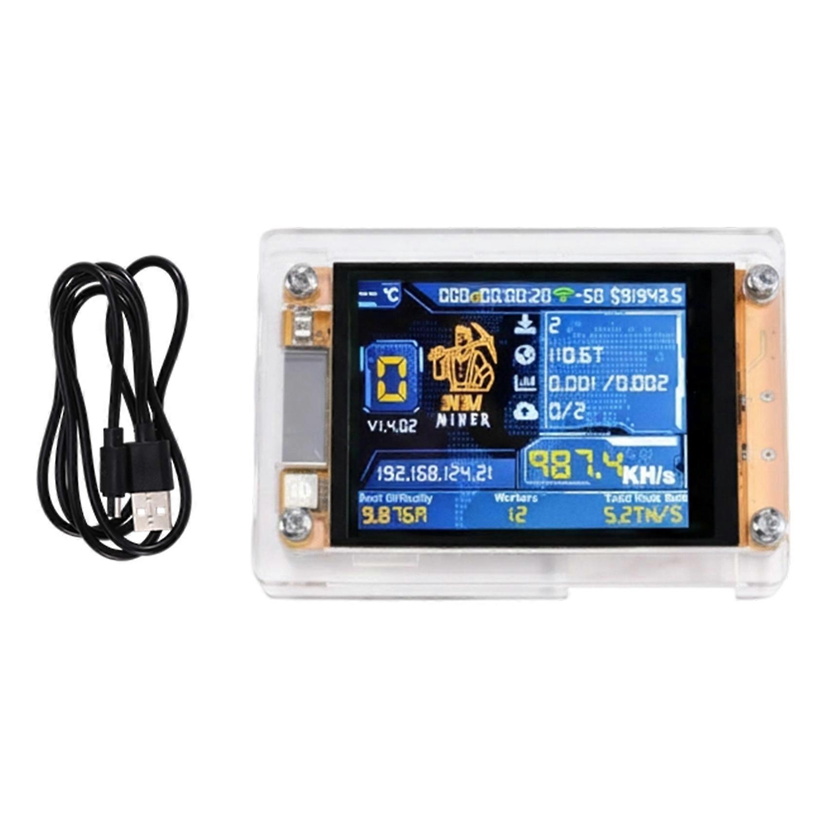 990KH/S NMMiner NerdMiner Upgraded Harshrate 2.4 Inch Smart Display Bitcoin Crypto Solo Lottery Miner NerdMiner