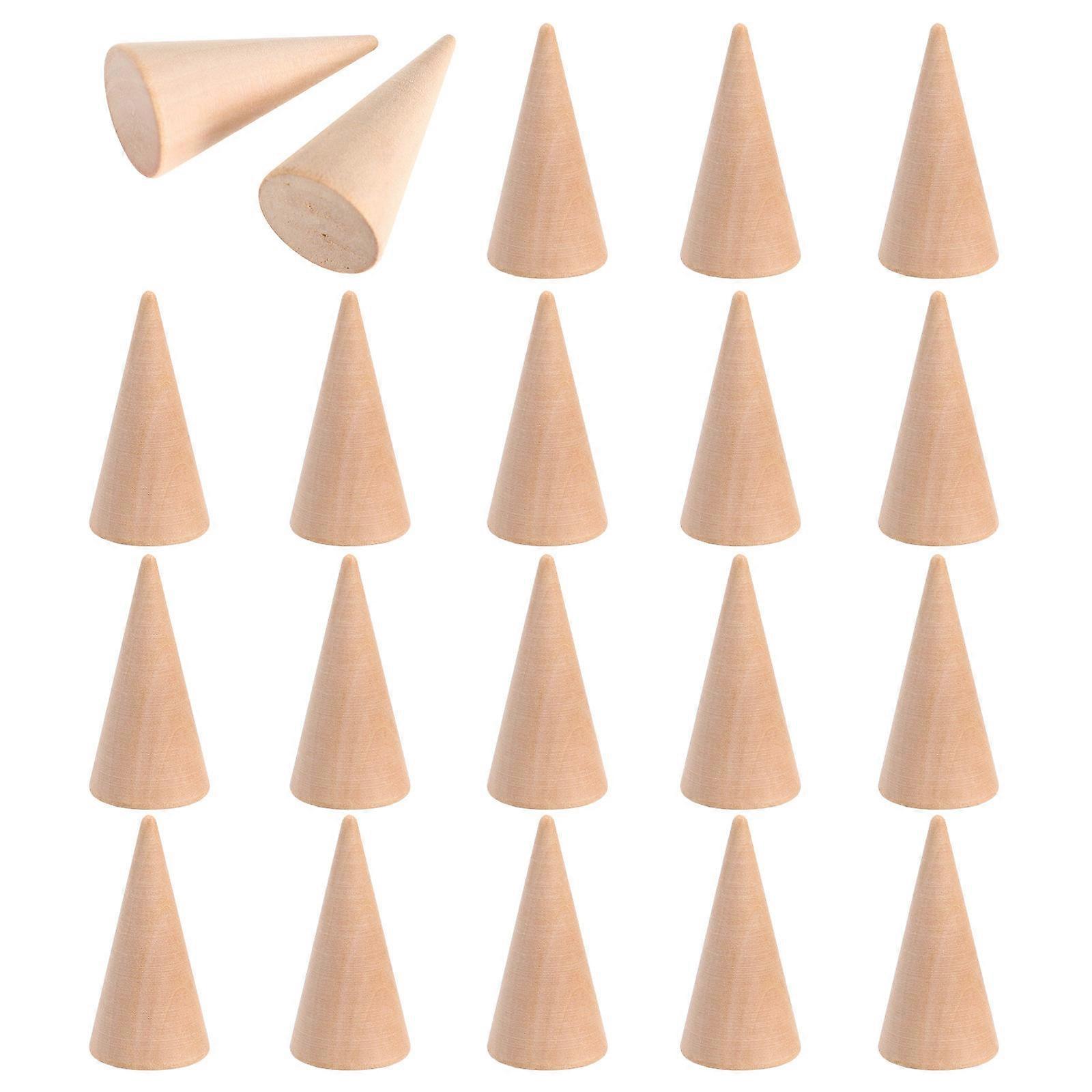 20 Pz Cono di Legno Dito Anello Stand Anelli Display Stand Dito Gioielli Display Stand
