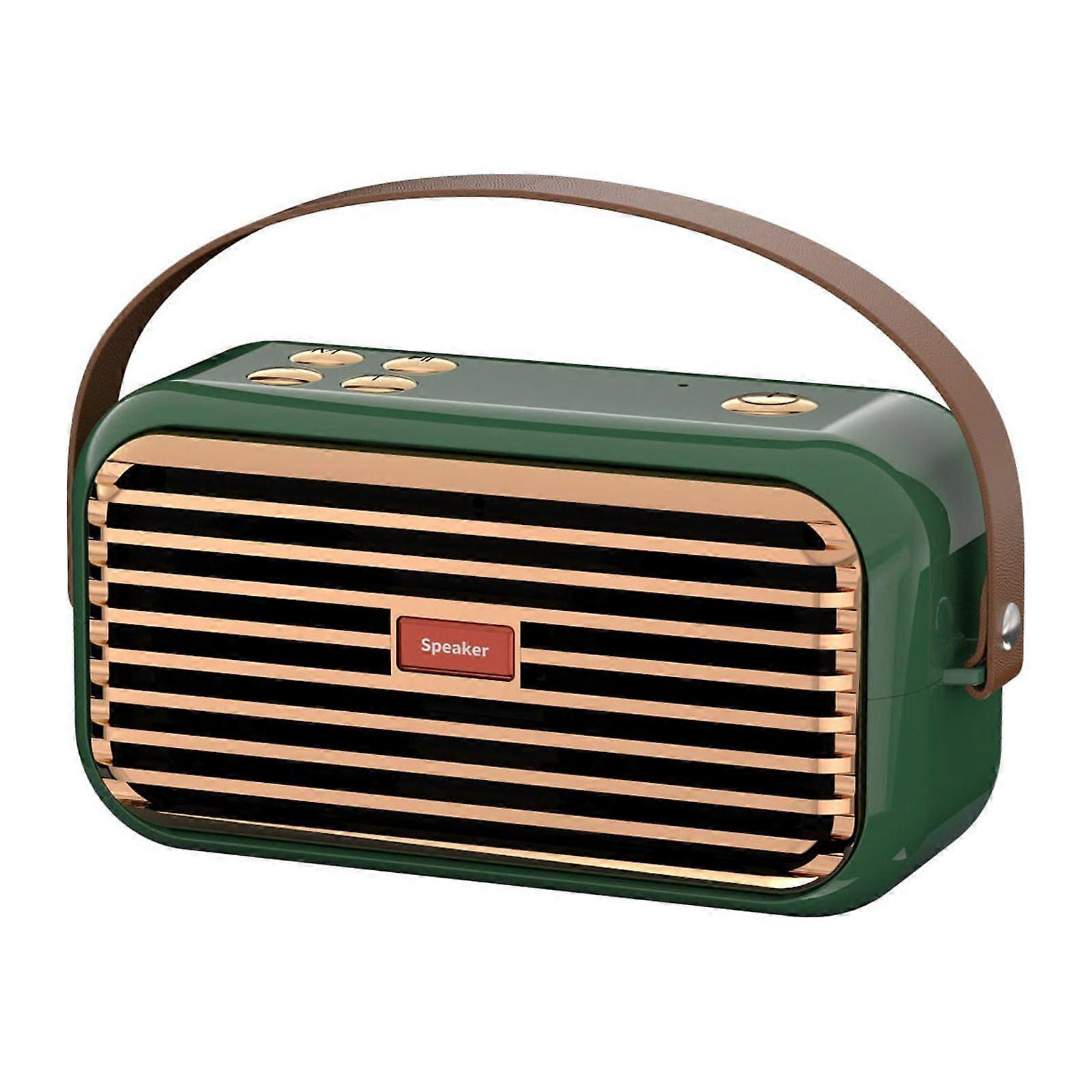 PAVEOS Bluetooth Speaker Outdoor Portable Bluetooth Stereo Radio Wireless Retro Handheld Support Bluetooth Speaker Large Suitable for Adults Green