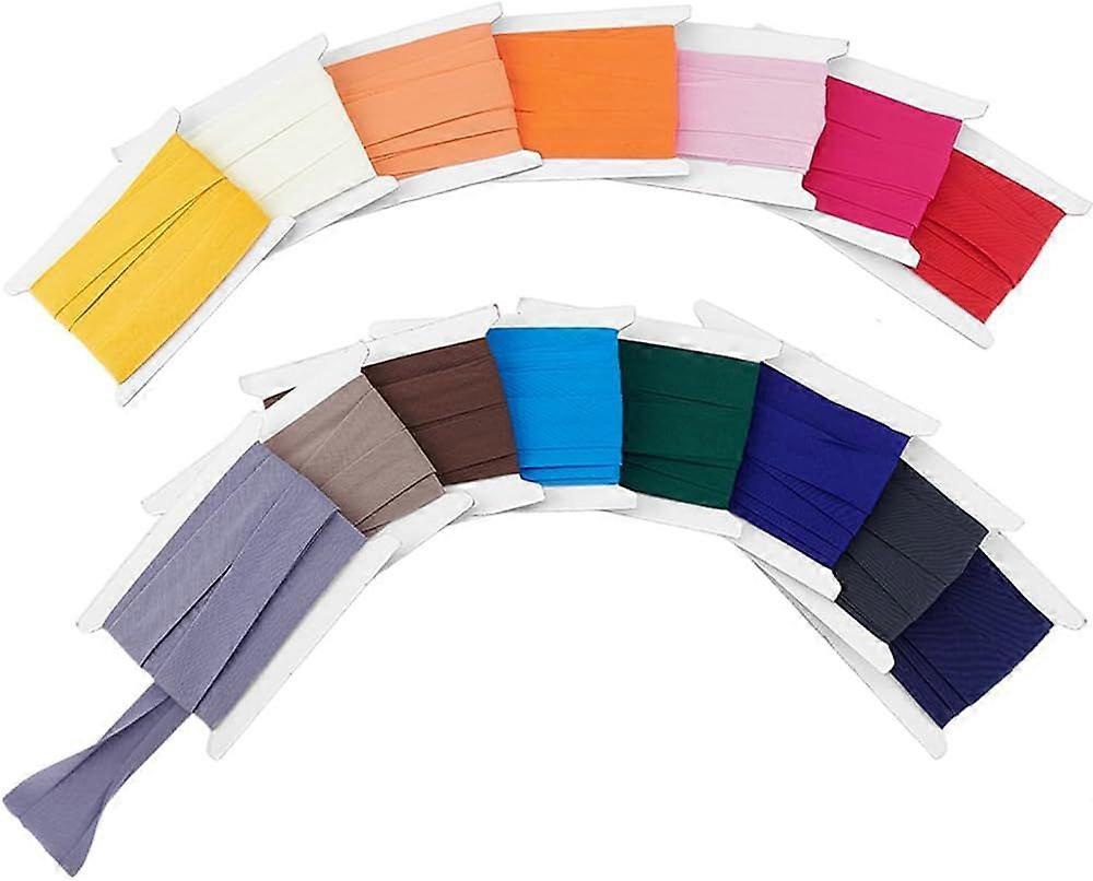 34m Double Fold Bias Tape Cotton Bias Binding Tape 15 Colors Seam Binding for Crafts Continuous Bulk Bias Tape for Sewing Quilting Binding Hemming App