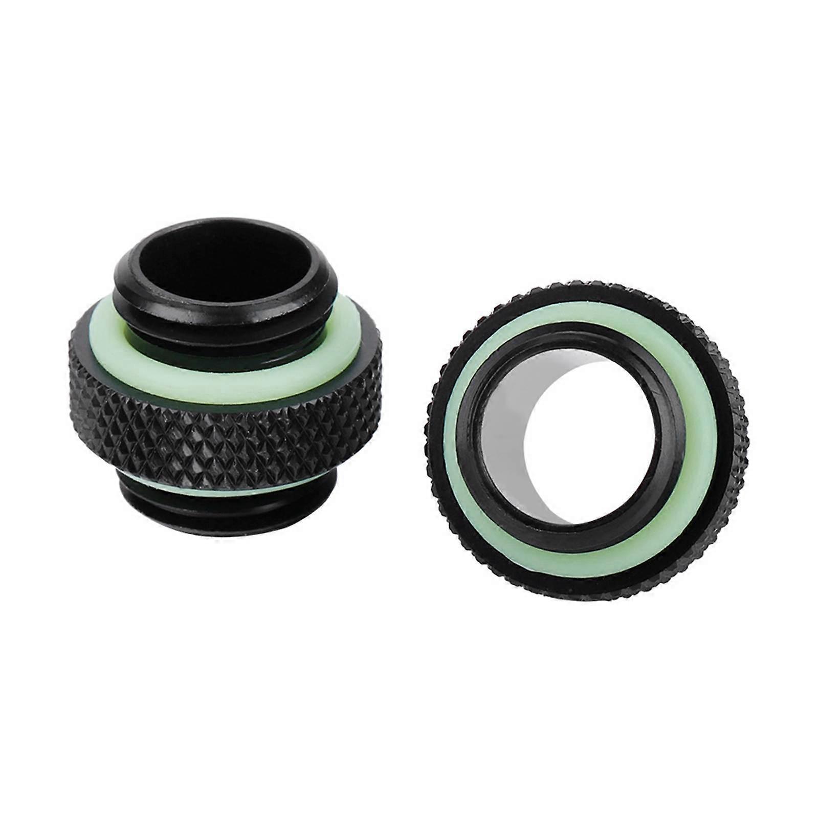 2Pcs Water Cooling Dual External Thread Hose Adapter Compression Fitting