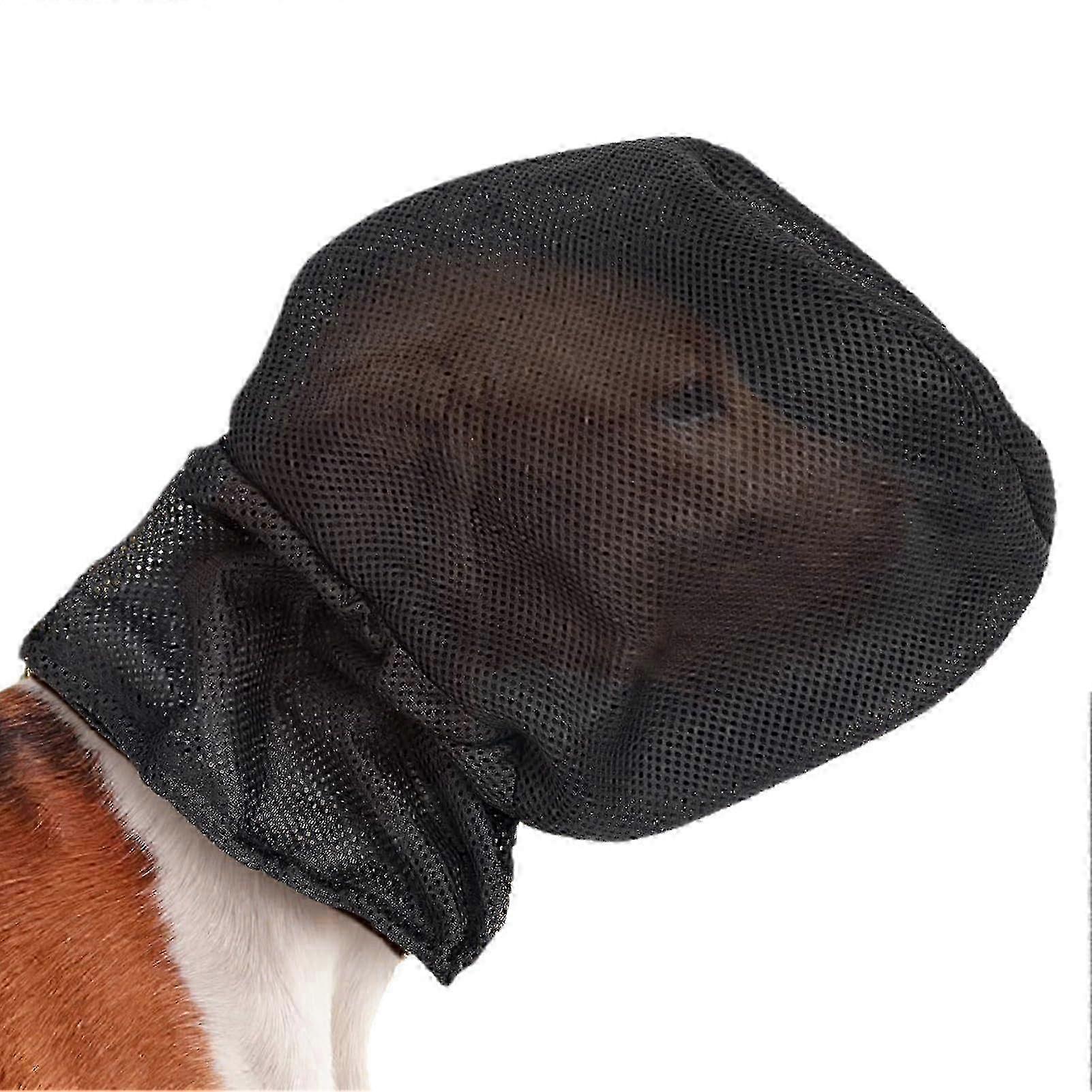 Dog Face Protector Field Protection Net For Dogs Lightweight Mesh Muzzle With Adjustable Strap For Hiking Trekking Black