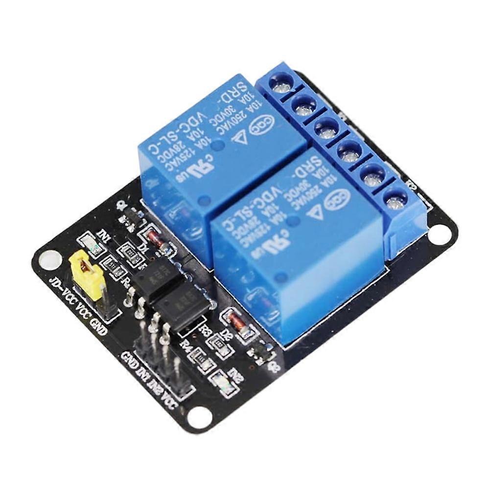 jixopn Relay Module LED Indicator Relay Interface Board with Optocoupler (2 Channel 5V)