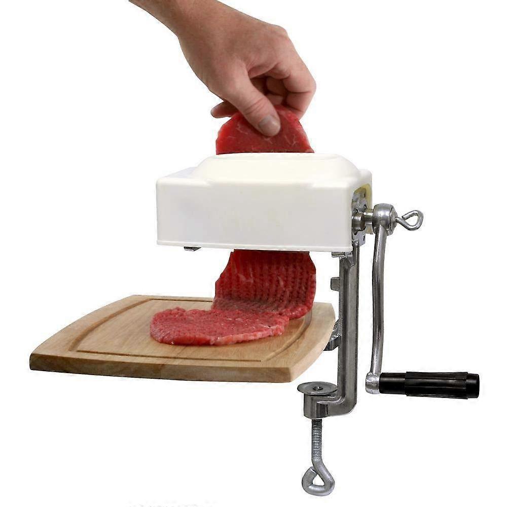 Aluminum Manual Meat Tenderizer Cuber with Hand Crank for Uniform Texture and Home or Commercial Use