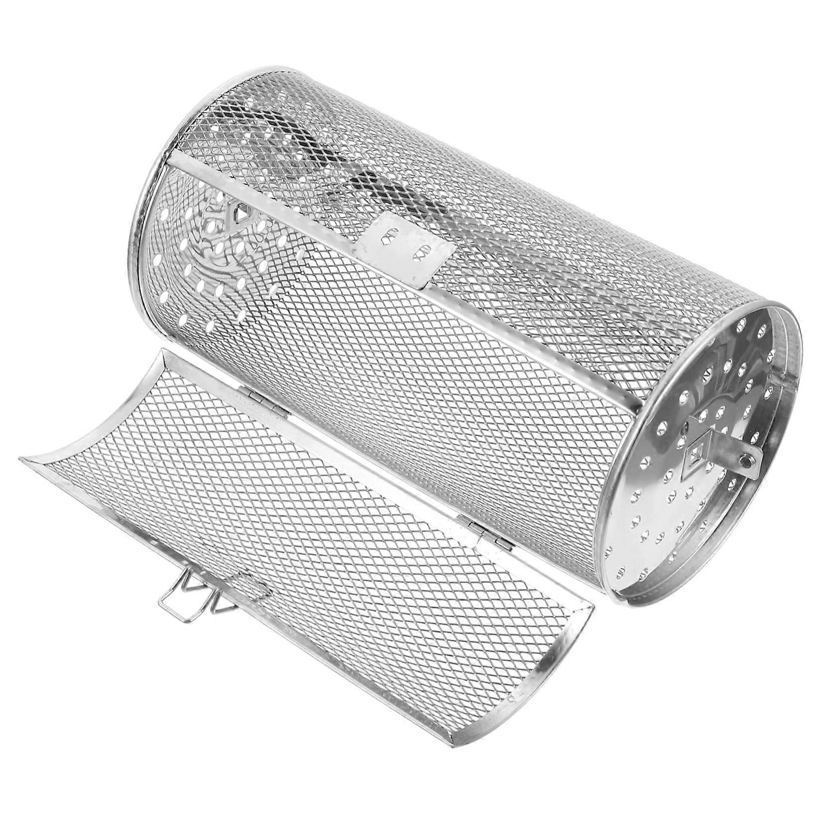 Stainless Steel Grilling Basket with 360° Even Heating, Secure Lock Lid, Fits Oven and BBQ