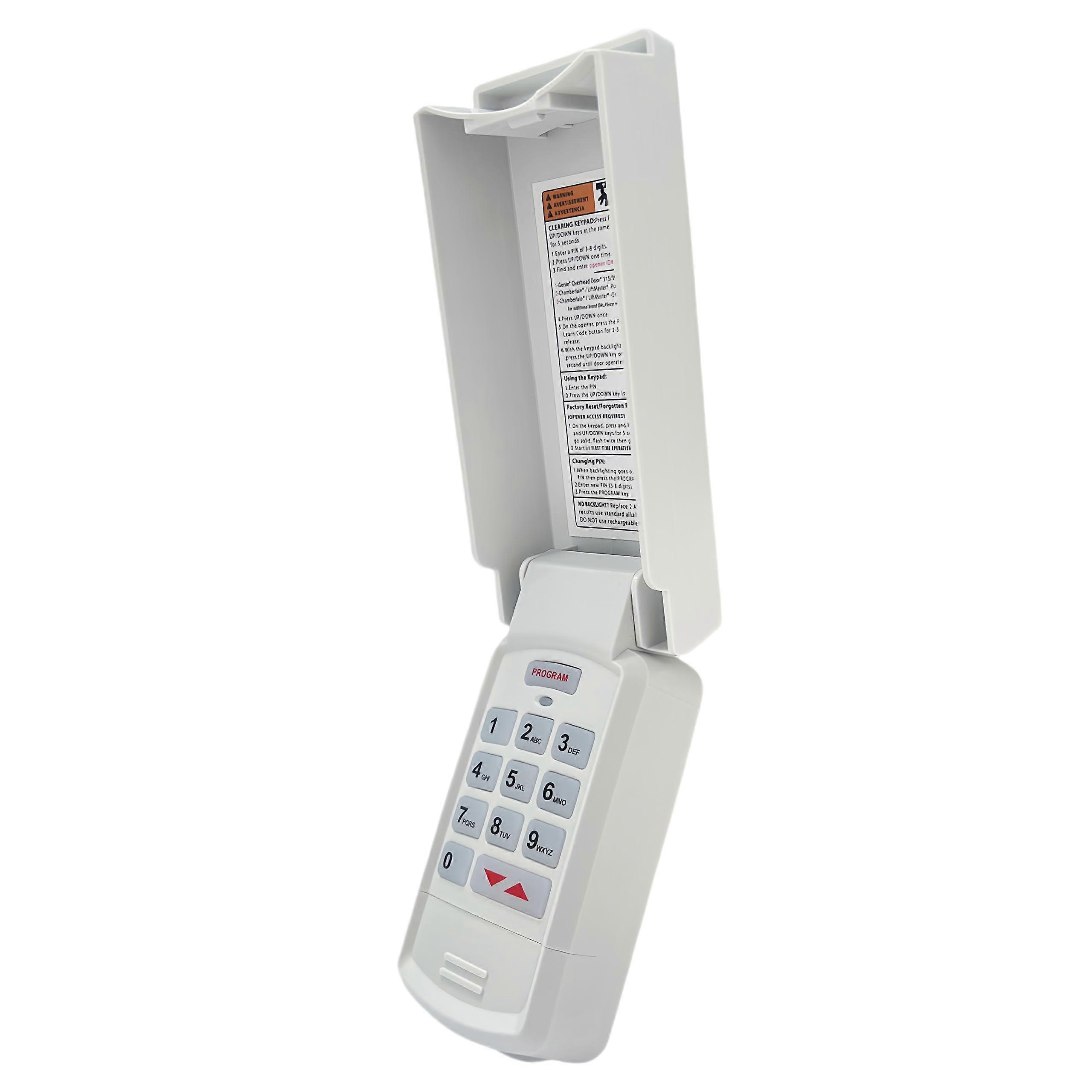 Garage Door Opener Wireless Keypad Keyless Entry for Intellicode and Dip Switch 315/390MHz White