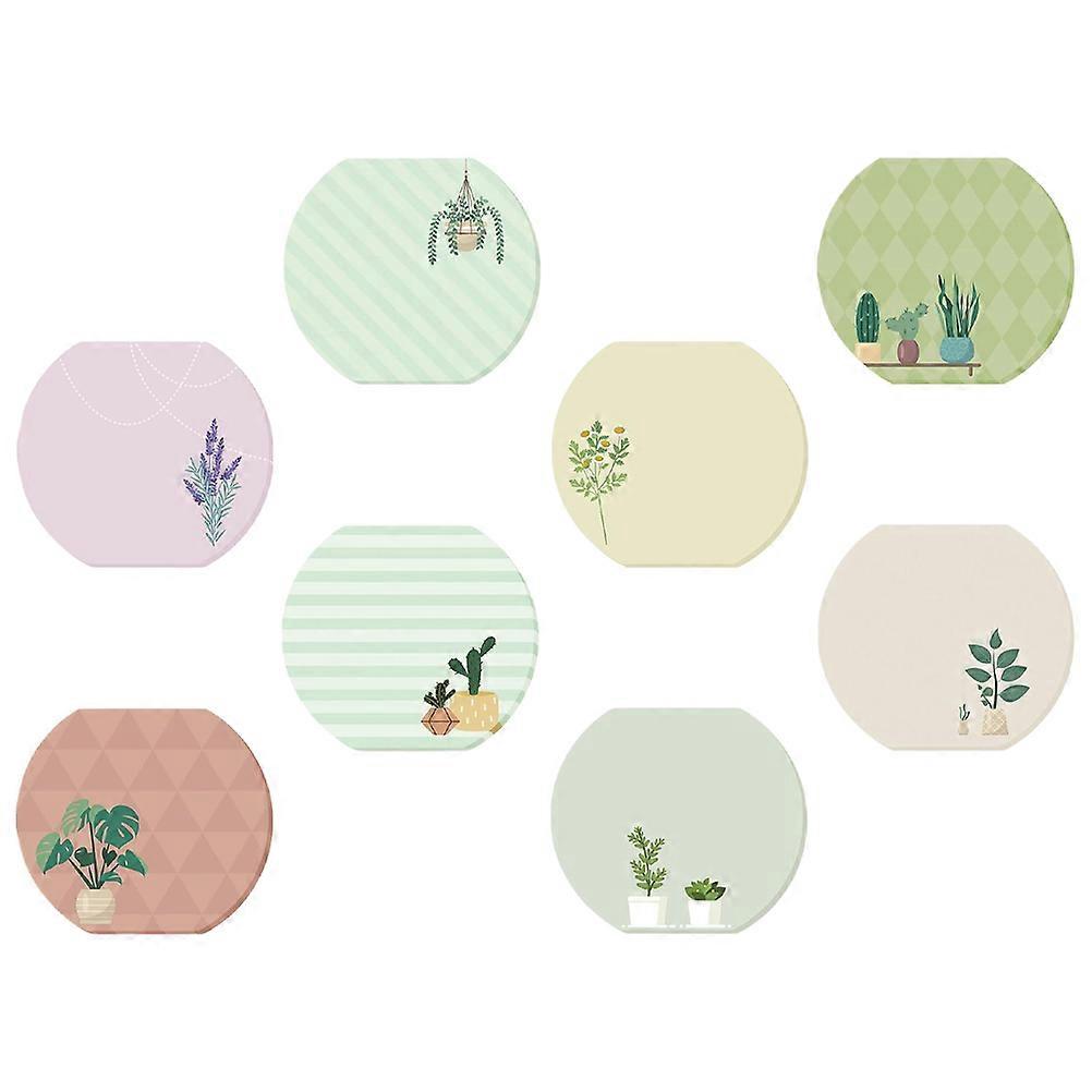 Decorative Note Pads Plant Pattern for Students and Professionals 8Pcs