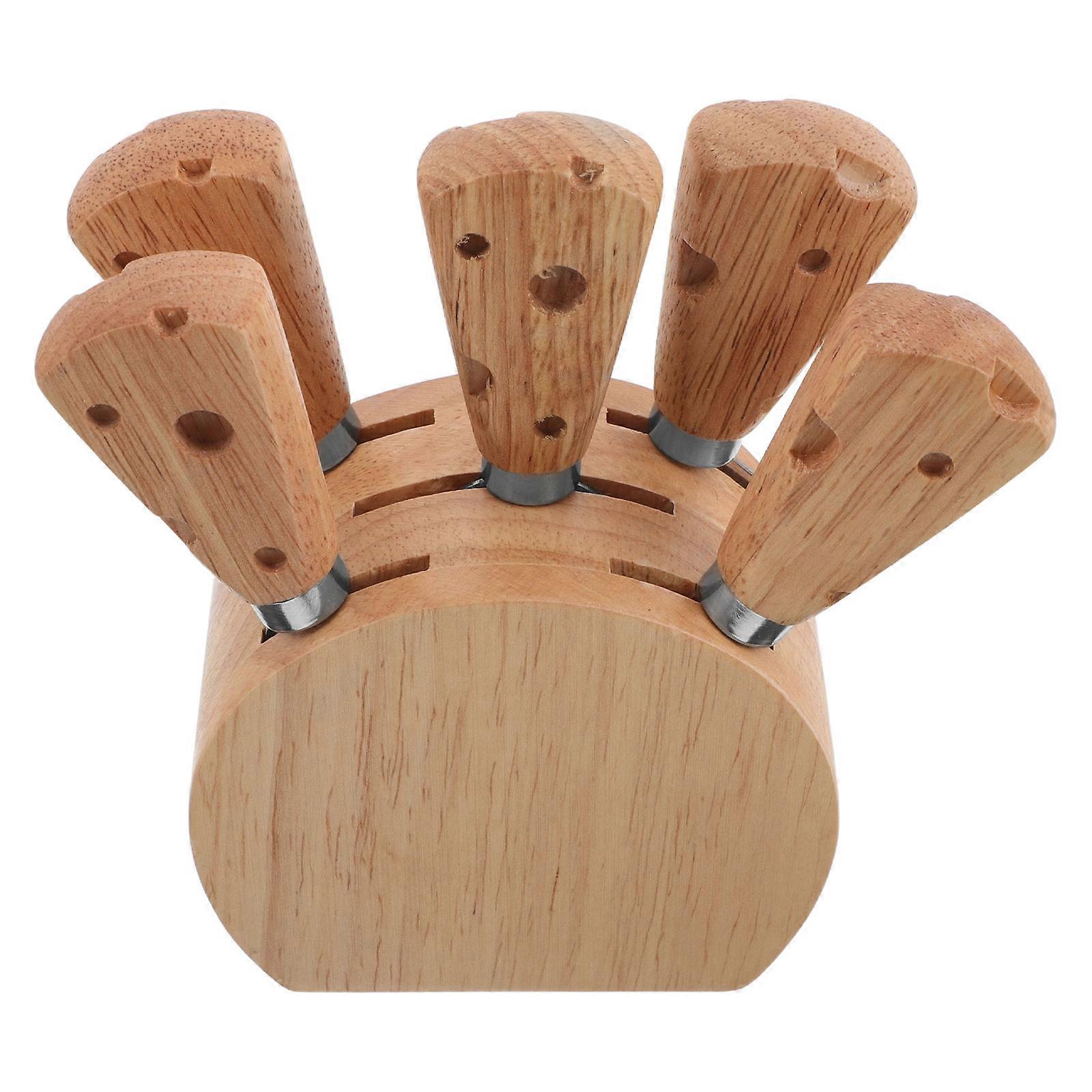 Cheese Serving Set with Wooden Handle for Cutting 1Set with Stand