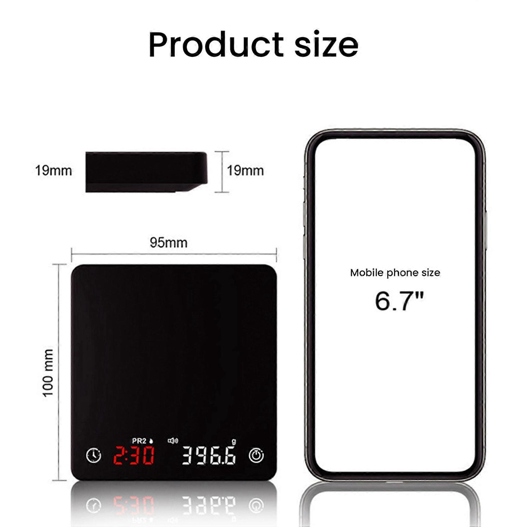 2X Mini Smart Kitchen Scale Weighing Precision Digital Coffee Scale Espresso with Timer