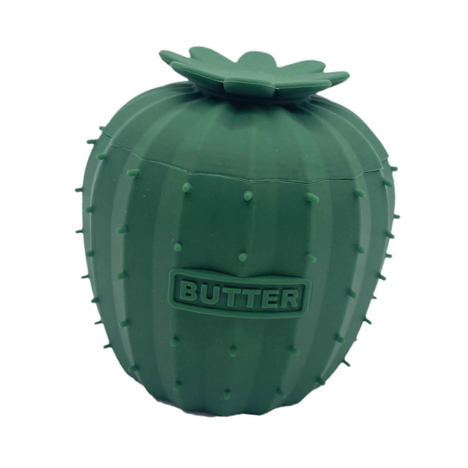 Butter Dish Silicone with Lid, French Style Butter Keeper, Compact SpaceSaving Container, Deep Green
