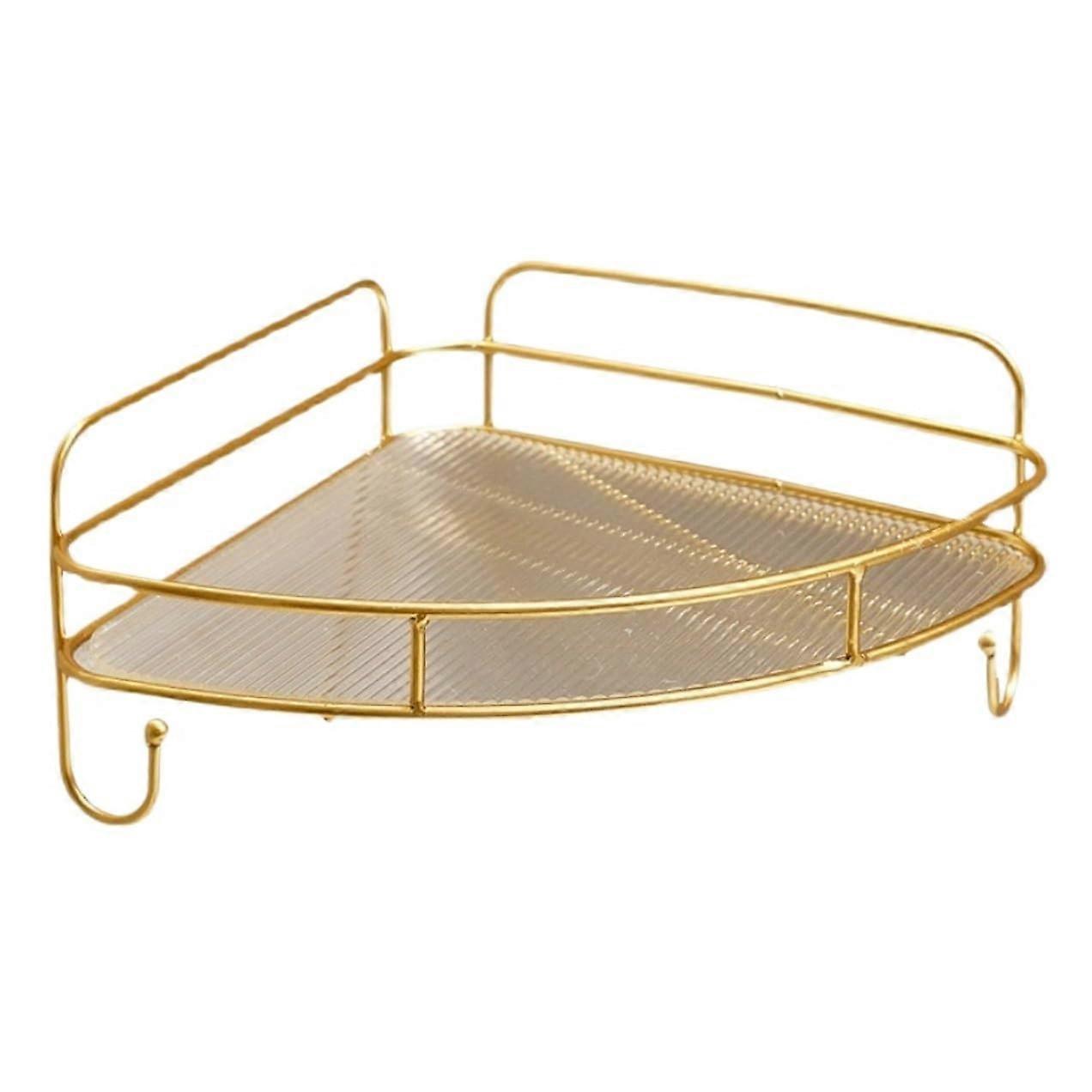 Shower Caddy Corner Bathroom Organizer Gold Shelf NoDrill SpaceSaving Design Large Capacity