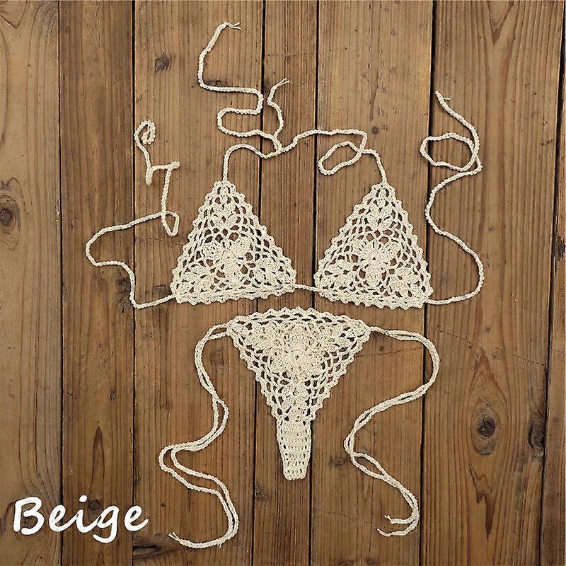 Hand crochet sexy mini bikini set top&bottom thong boho string bikini microkini