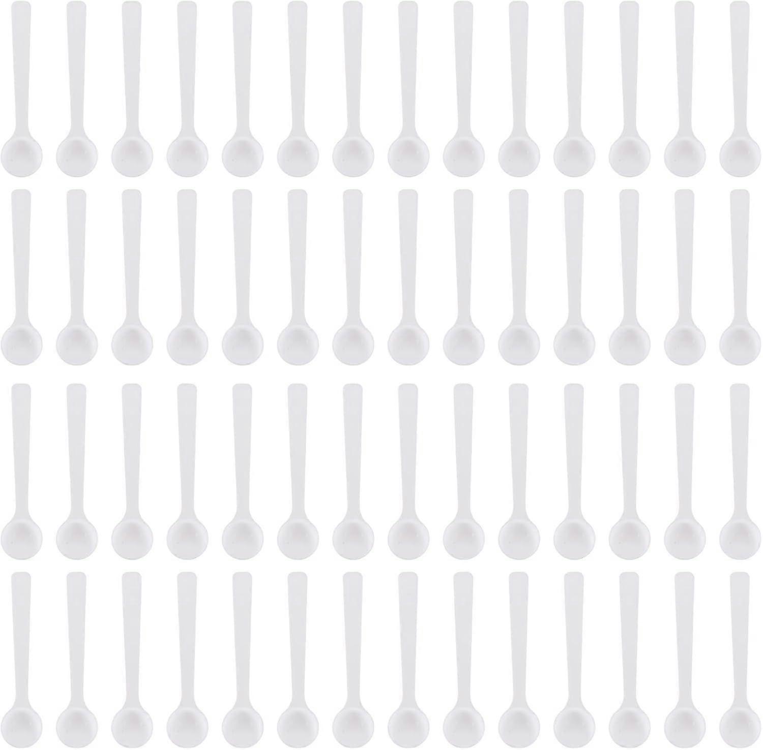 100pcs Micro Scoop Plastic Measuring Long Handle Coffee Teaspoon Milk Tiny Scoop