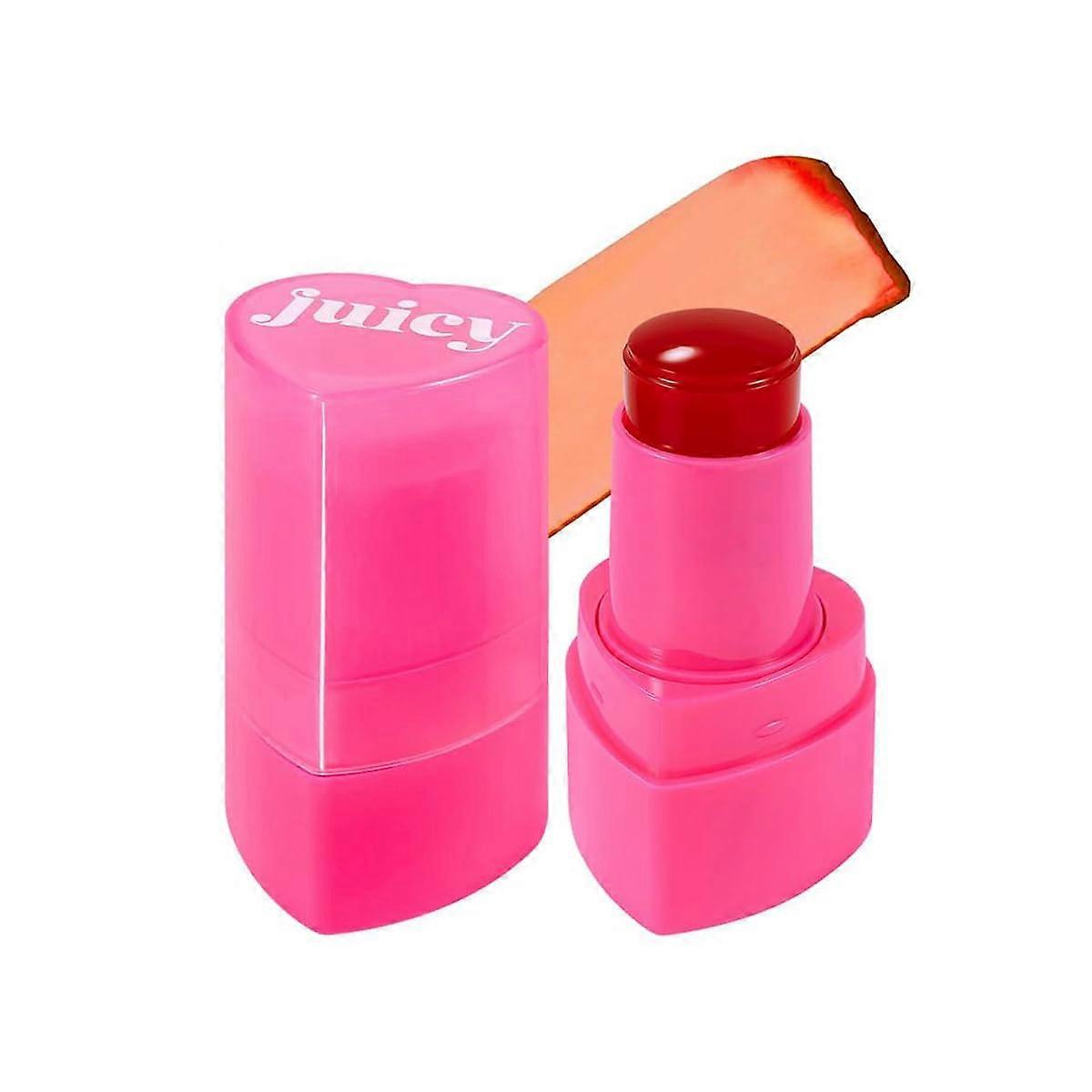 2 in 1 Long Lasting Lip and Cheek Tint Hydrating Blush Stick with Cooling Jelly Texture #06 0.32Oz