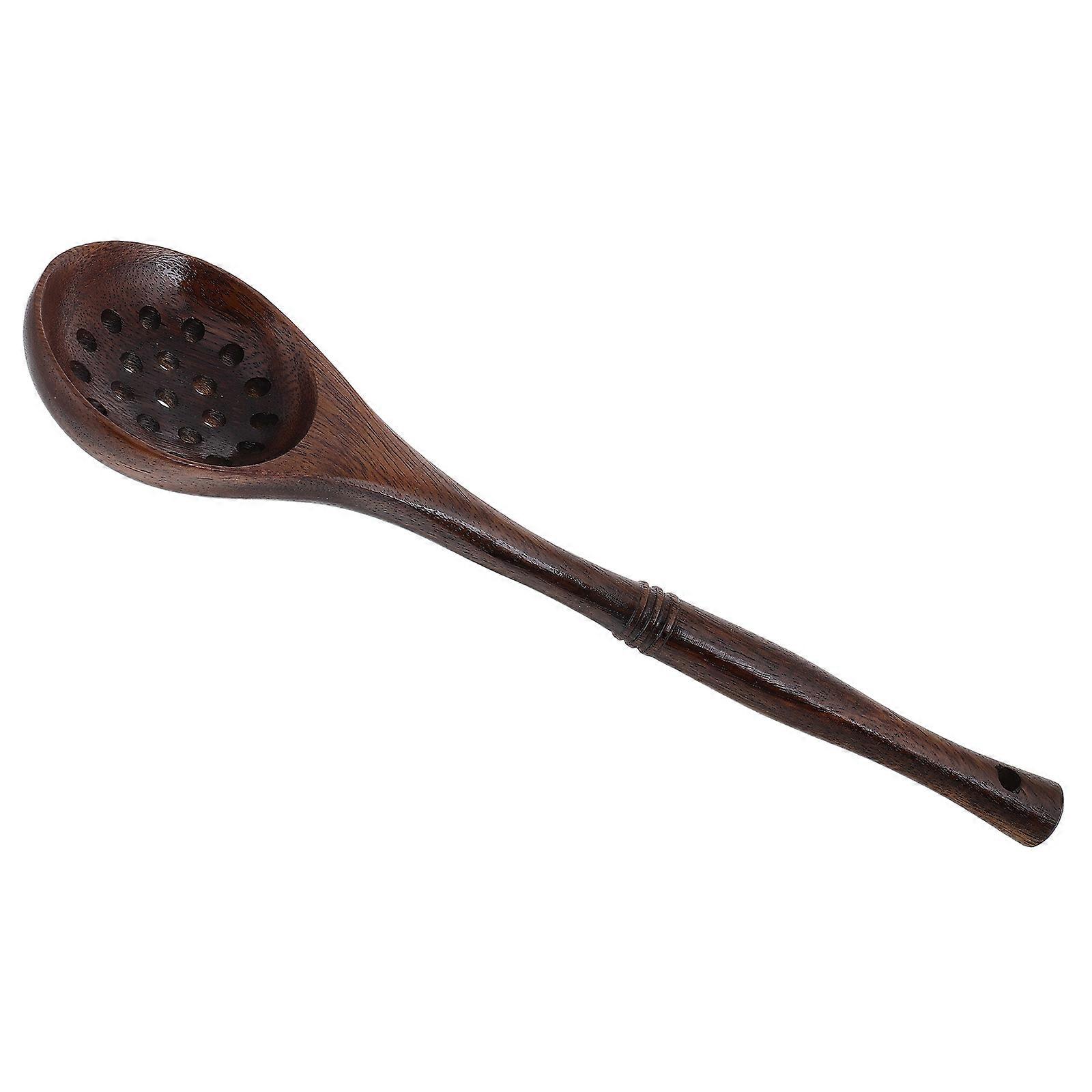 Wooden Long Handle Cooking Spoon Skimmer Spoon for Serving