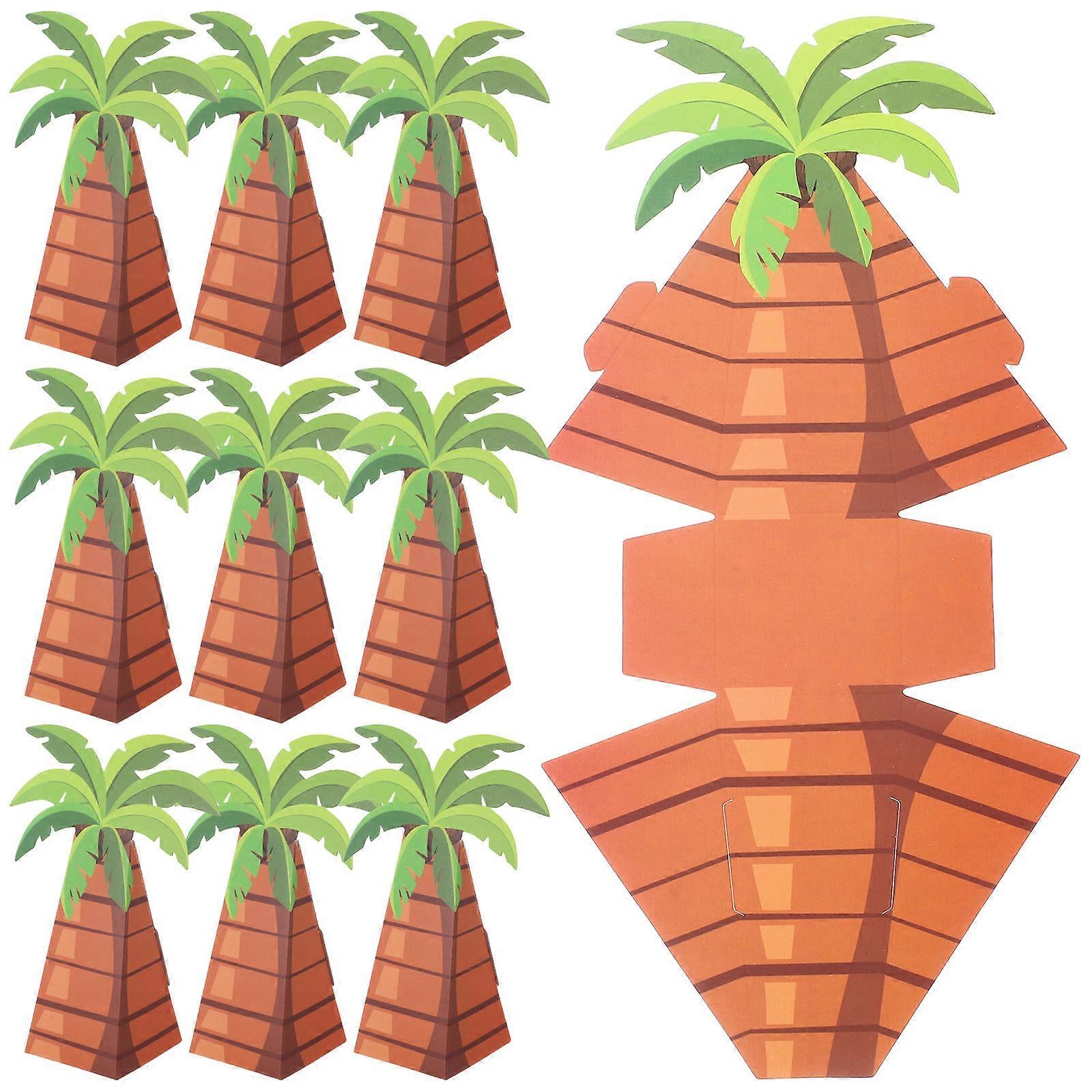 Palm Tree Modeling Candy Boxes for Hawaiian Party 10Pcs Paper Candy Holders