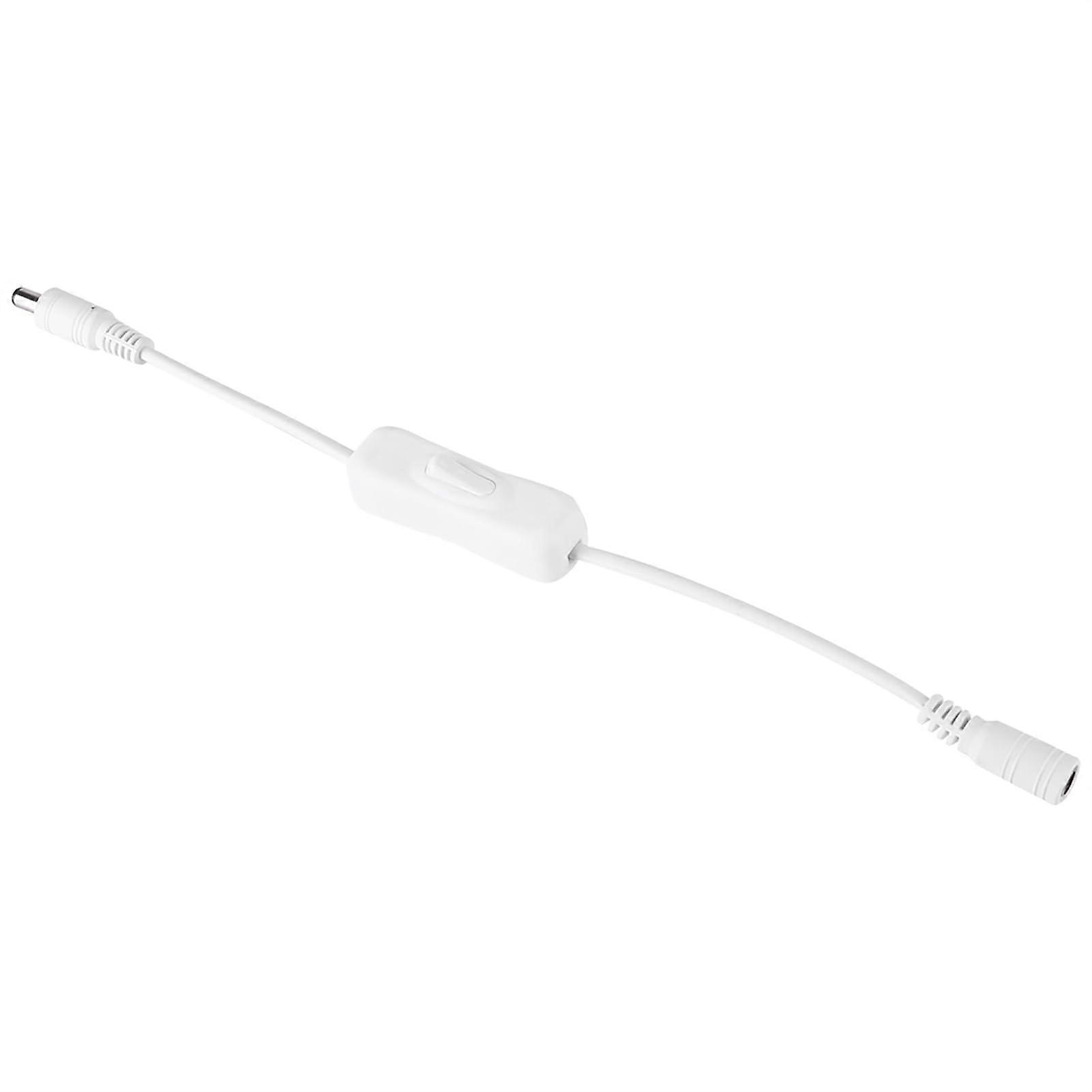 LED Strip Light On Off Switch Cable 5pcs DC 5.5x2.1mm Power Connector Plug for Home Use White