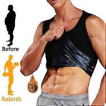 Men's Heat Trapping Sweat Sauna Vest Zipper Waist Cincher Crazy Sweating Polymer