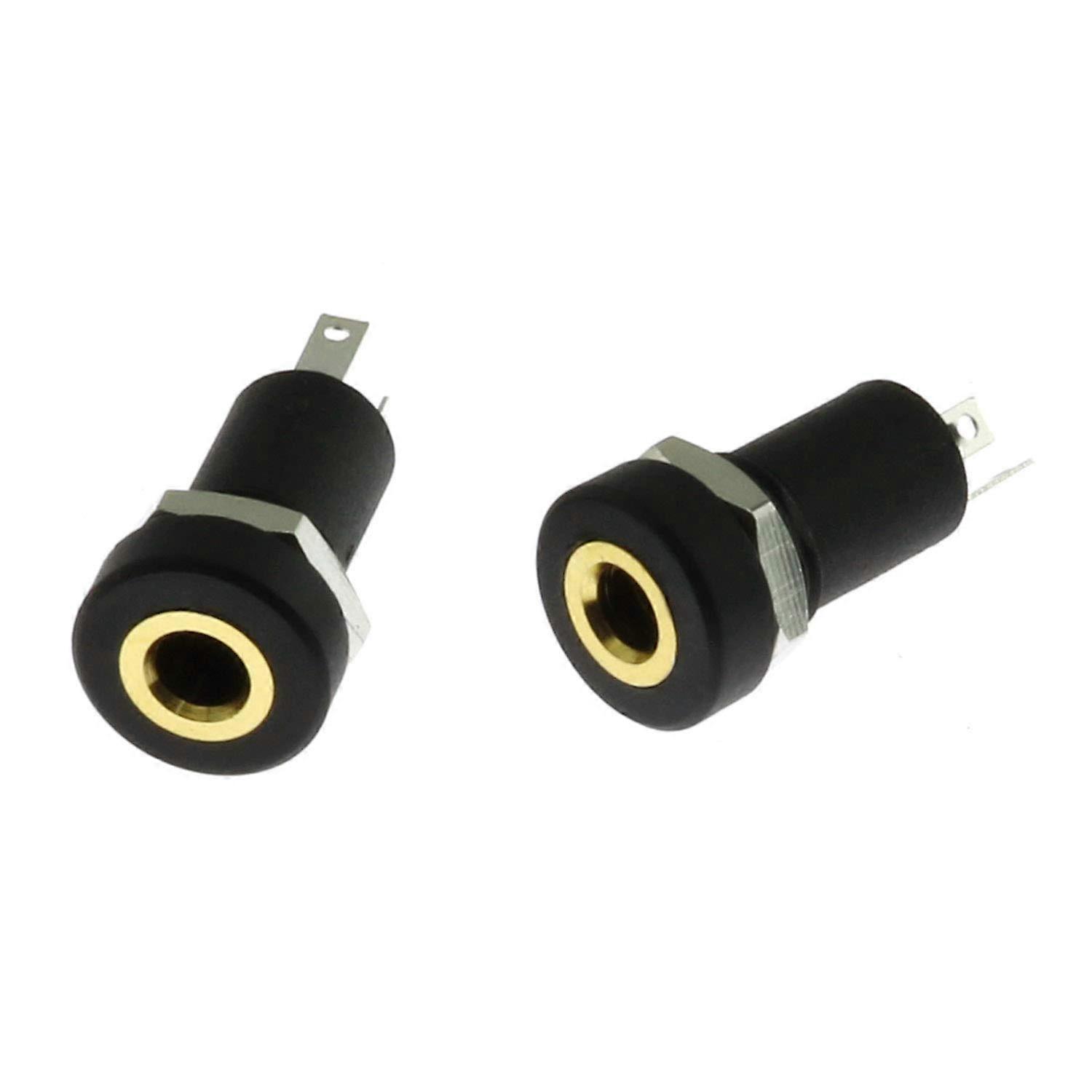 3.5mm Stereo Panel Mount Jack 2PCS Female Audio Connector for Secure Reliable Headphone Connection