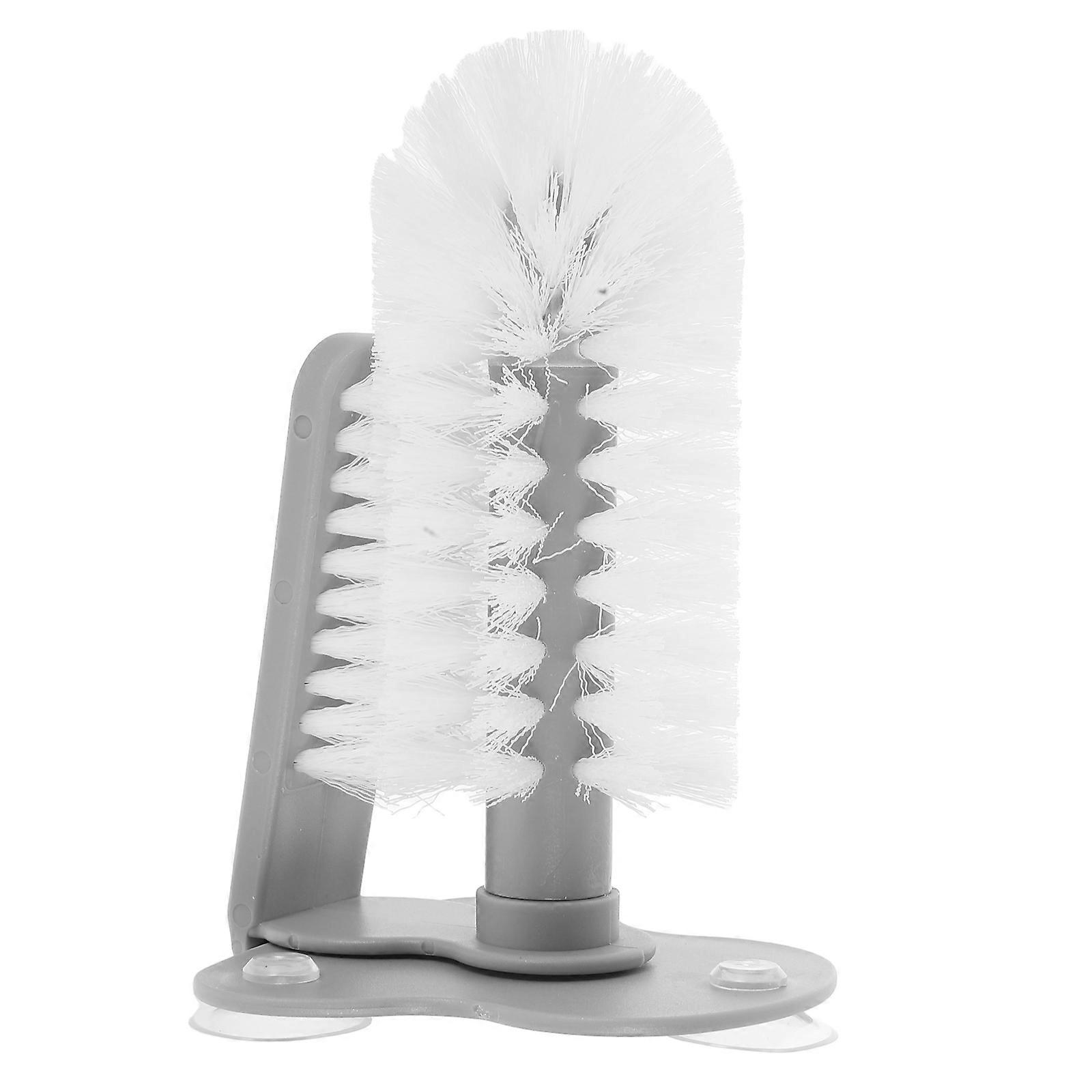 Glass Cup Brush with Suction Base for Effective Bottle Cleaning