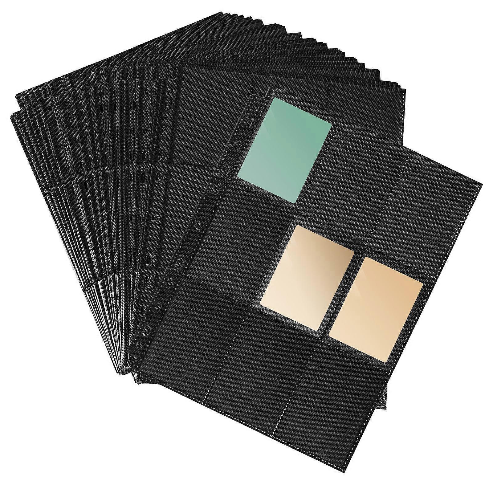 Game Card Binder Pages for Collection with 50 Sheets Side Loading Card Sleeves