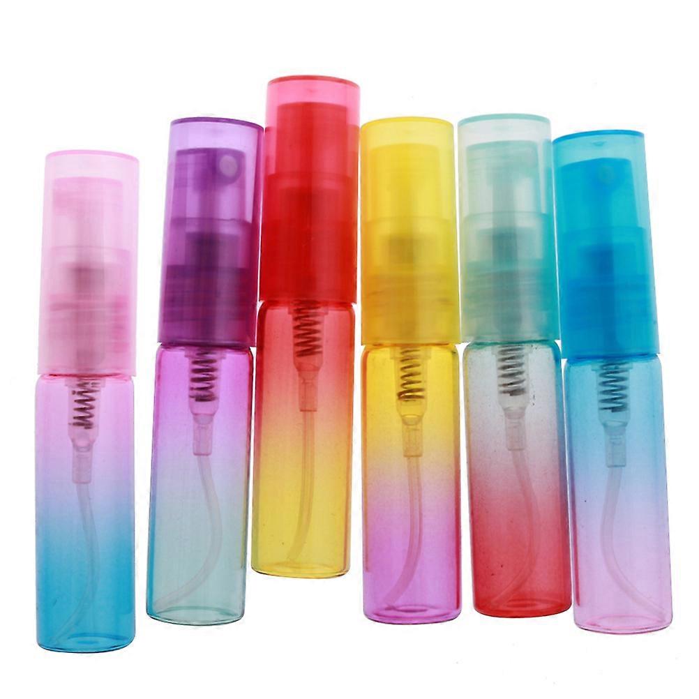 Makeup Gradient Glass Spray Bottle for Storage 6Pcs Reusable Assorted Color