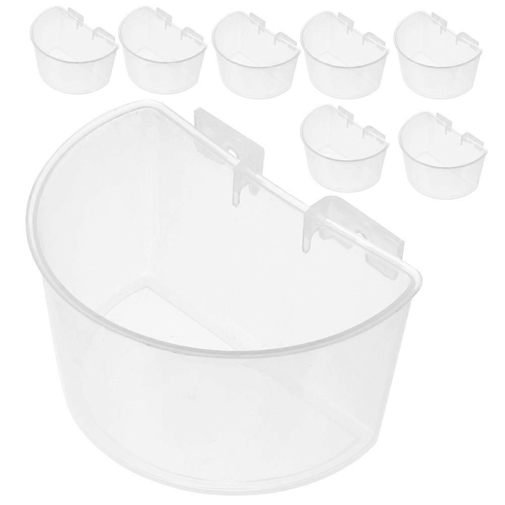 Transparent Plastic Bird Cage Feeder for Feeding Use 8Pcs Cups Set