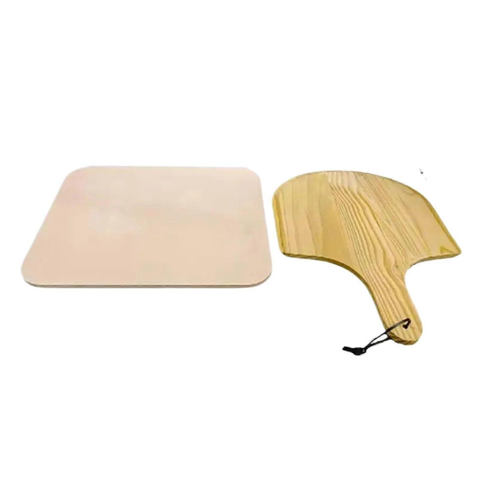 Pizza Stone Cordierite Square Baking Stone with Paddle for Oven Bread Grilling Crispy Crust