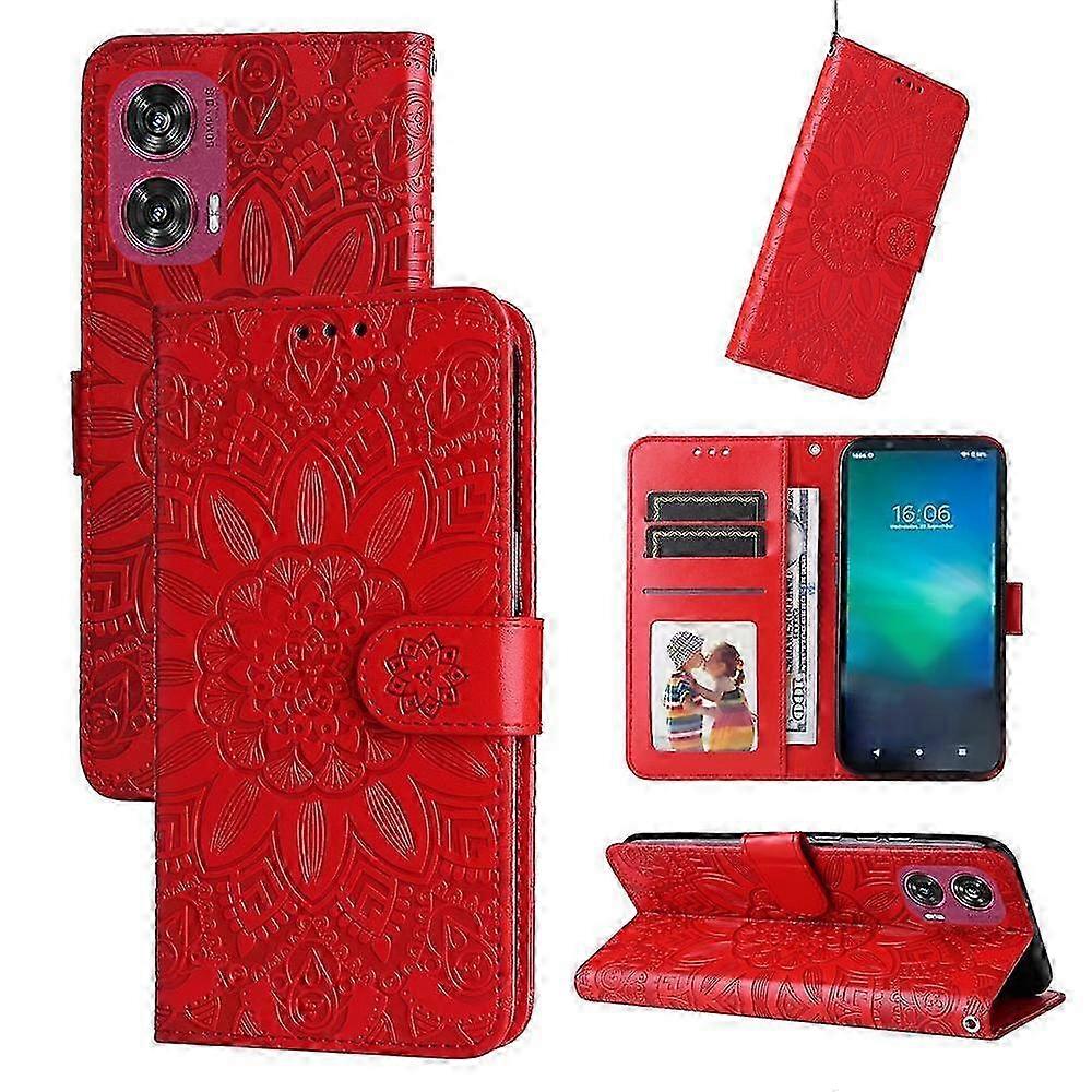 Embossed Sunflower Leather Phone Case 2025