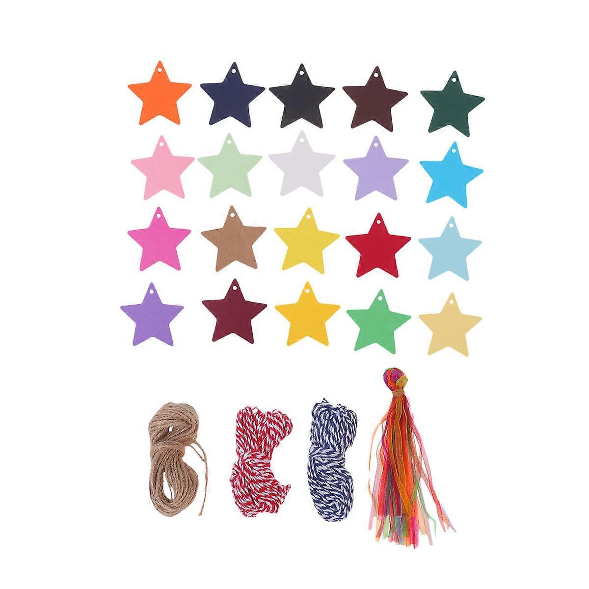 Paper Labels Star Shape Gift Tag for Gift 200Pcs Includes Hemp Rope