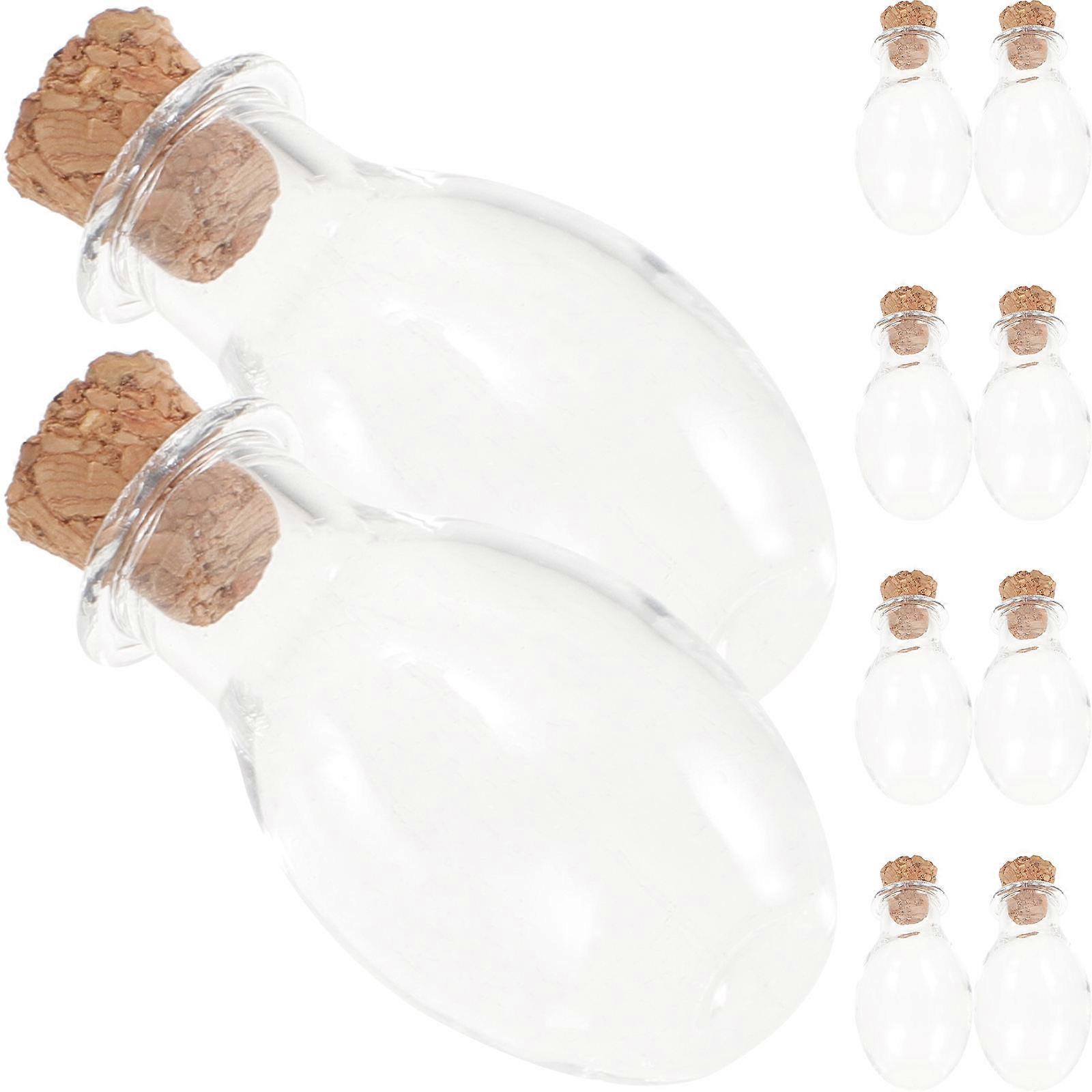 Bottles With Lids Drifting Bottle For DIY Projects Transparent Glass 10Pcs